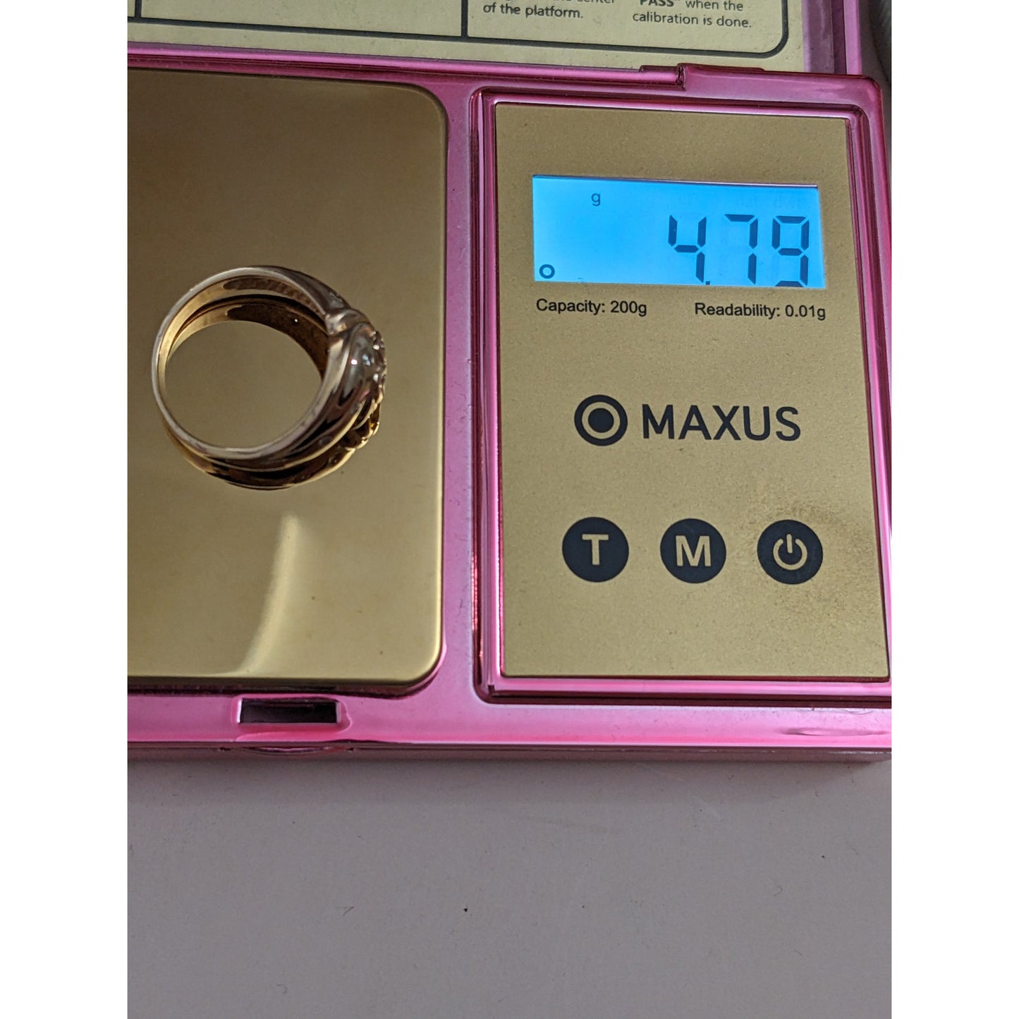 Vintage 14k Yellow Gold Double Hearts and Diamond Accents Ring Size 7US