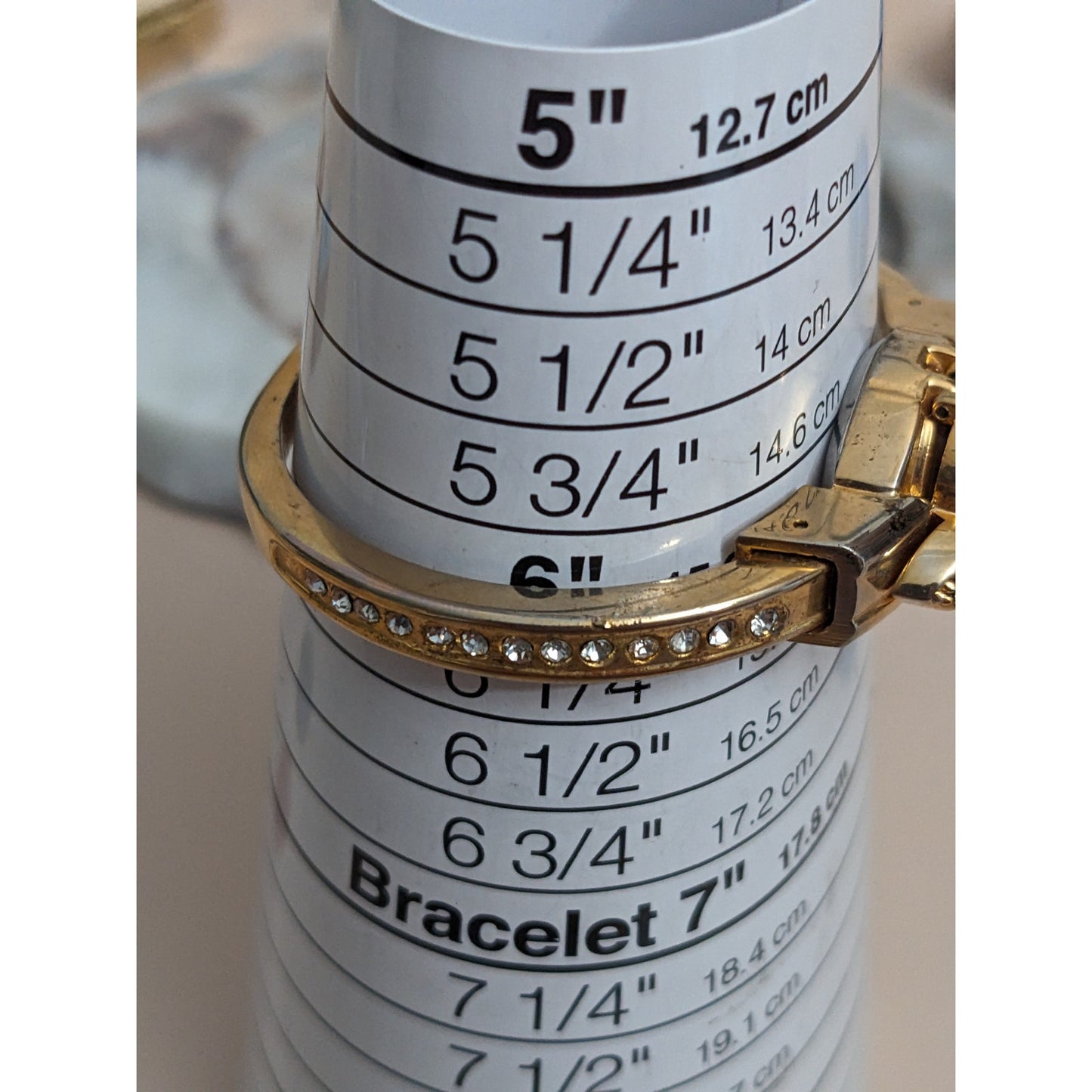 Vintage Andre Mouche Silver Tone Bangle Watch with Blue Floral Enamel Working