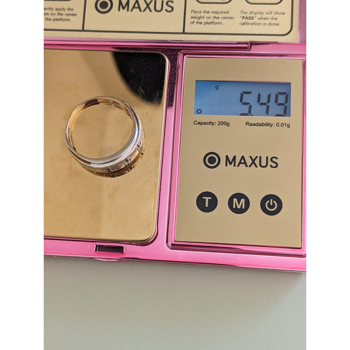 Vintage 14k Yellow and White Gold Ring with Star Bezel Diamond Accents 12US