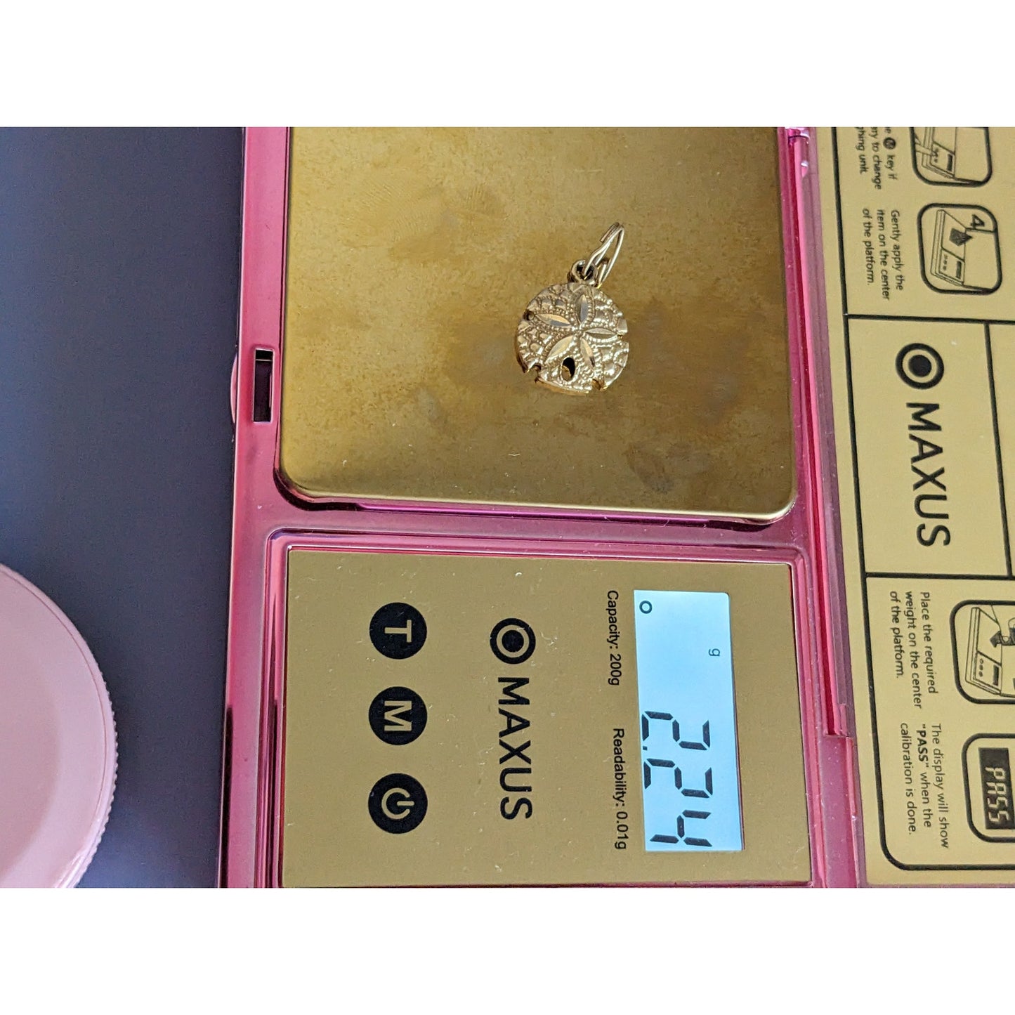 Vintage 14k Unmarked Yellow Gold Sand Dollar Sea Star Charm