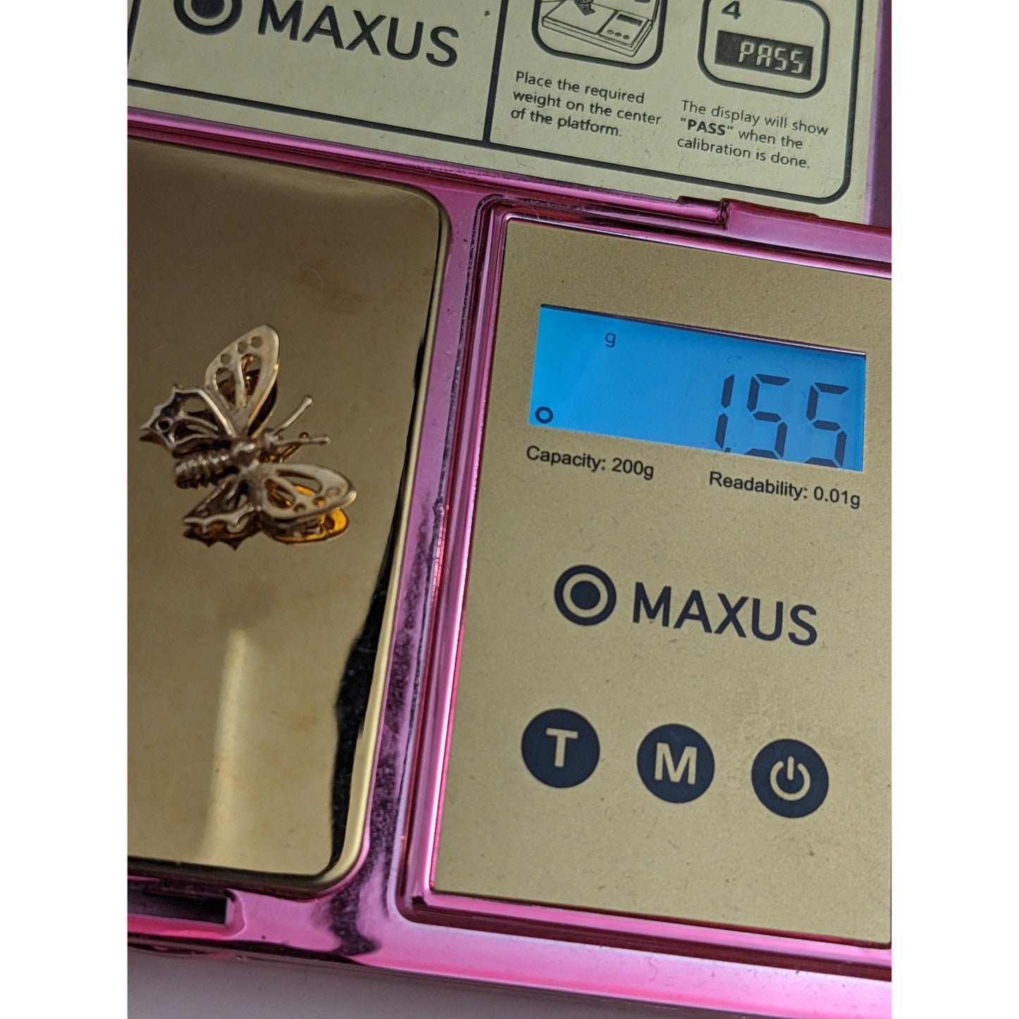 Vintage Unmarked 14k Butterfly Cutout Charm Pendant