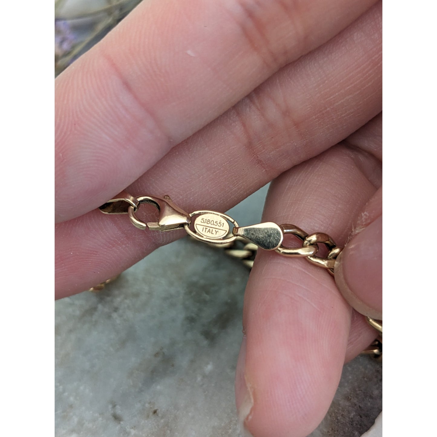 Estate Aurafin 14k Yellow Gold Chain Bracelet or Anklet 10in