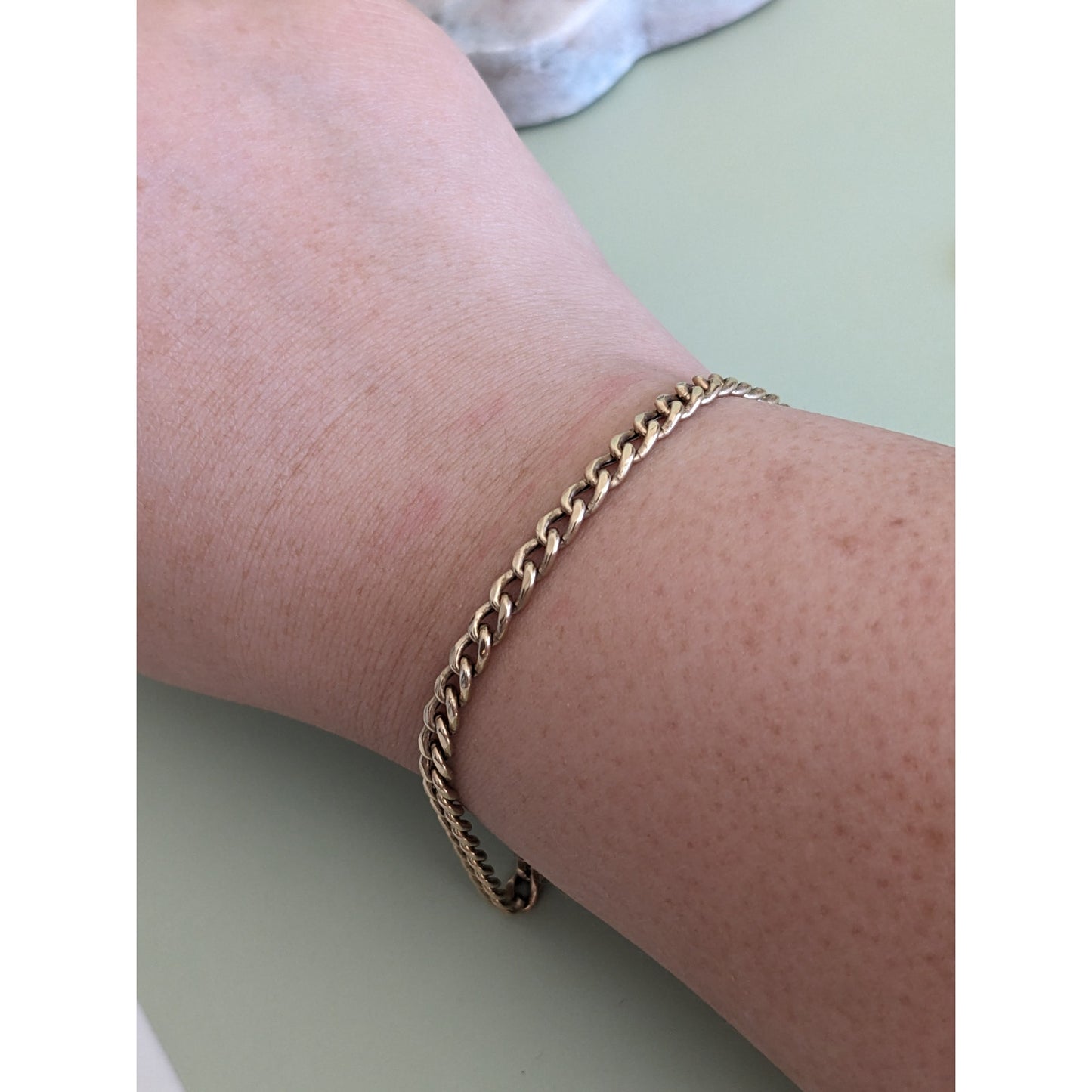 Estate Aurafin 14k Yellow Gold Chain Bracelet or Anklet 10in