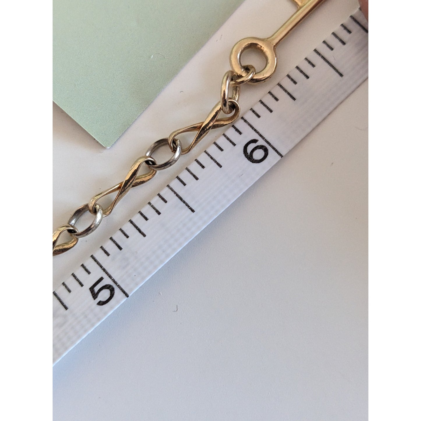 Estate 14k Yellow Gold Chain Bracelet 6in with Heart Cat Key Charms
