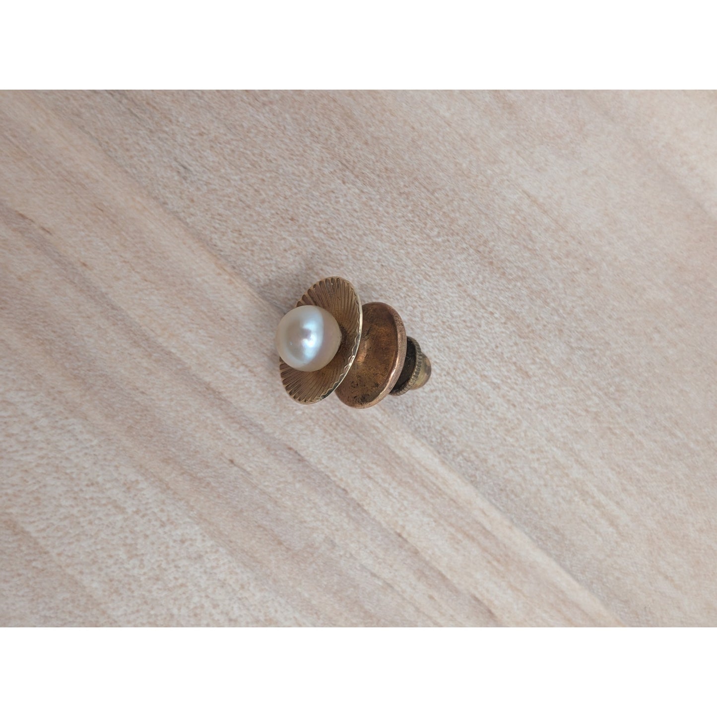 Vintage 14k Yellow Gold Pearl Sunburst Pin