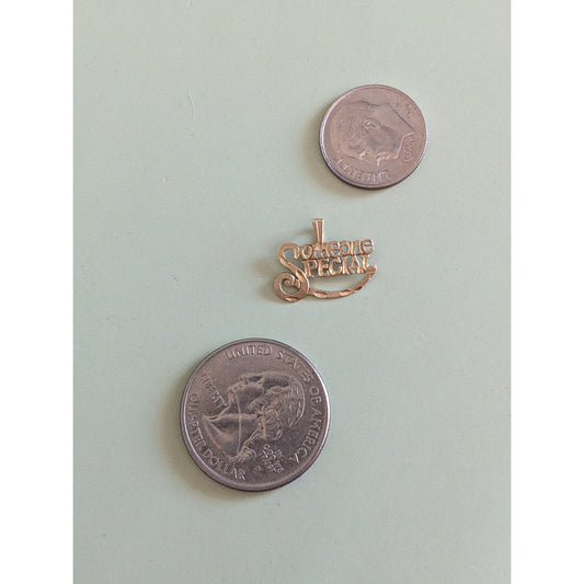 Estate 14k Yellow Gold JCM Dainty "Someone Special" Charm Pendant