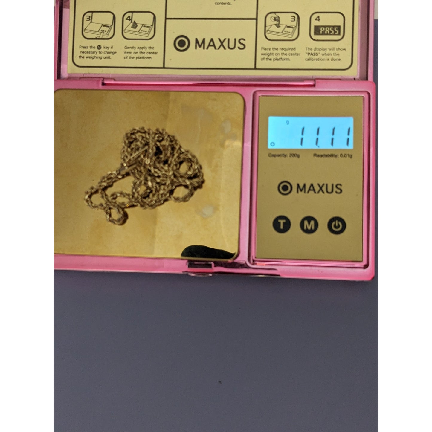 Vintage Estate 14k Yellow Gold Semi Thick Rope Chain Necklace 24in