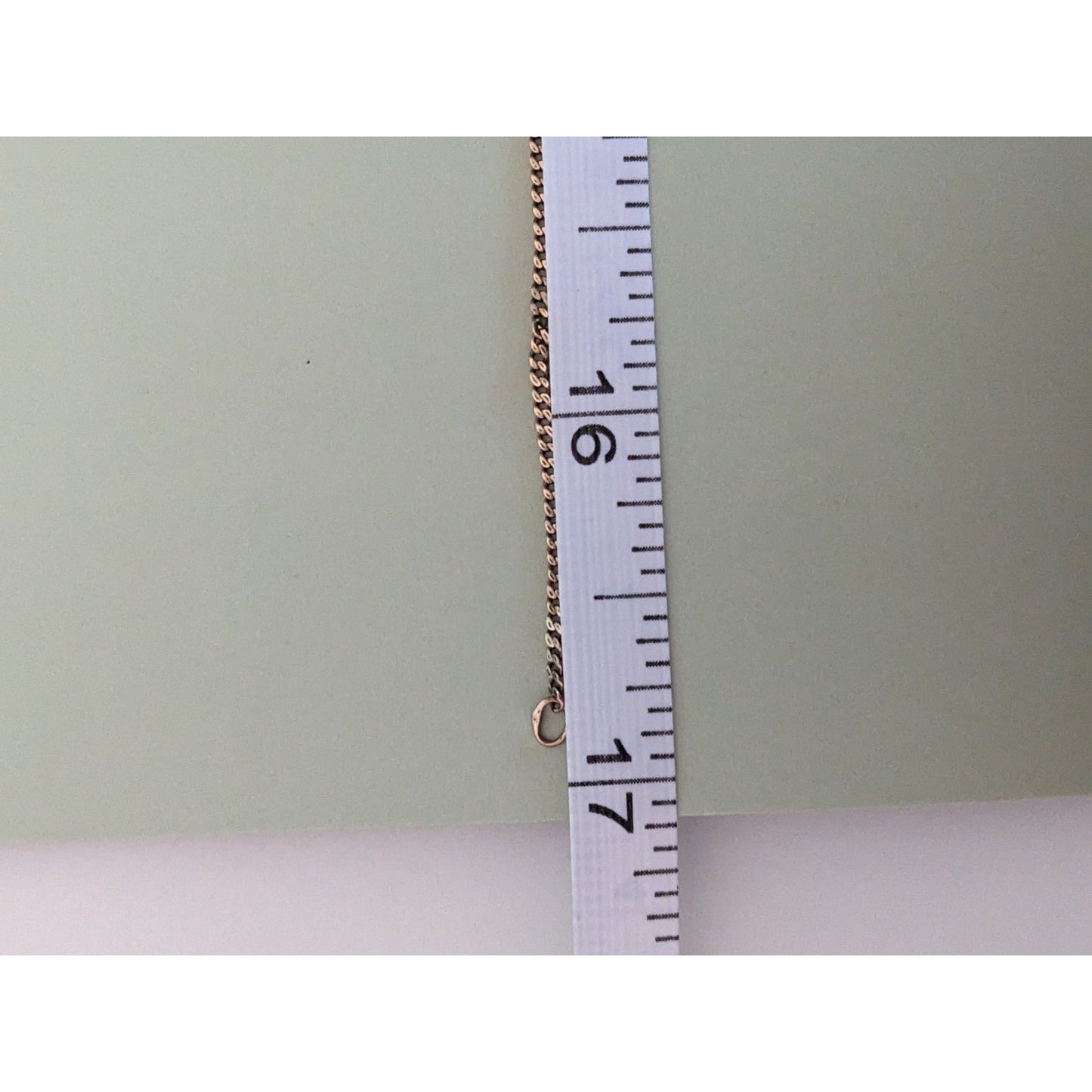 FLAW Antique 10k Gold Curb Chain Necklace with Purple Stone & Pearl Pendant