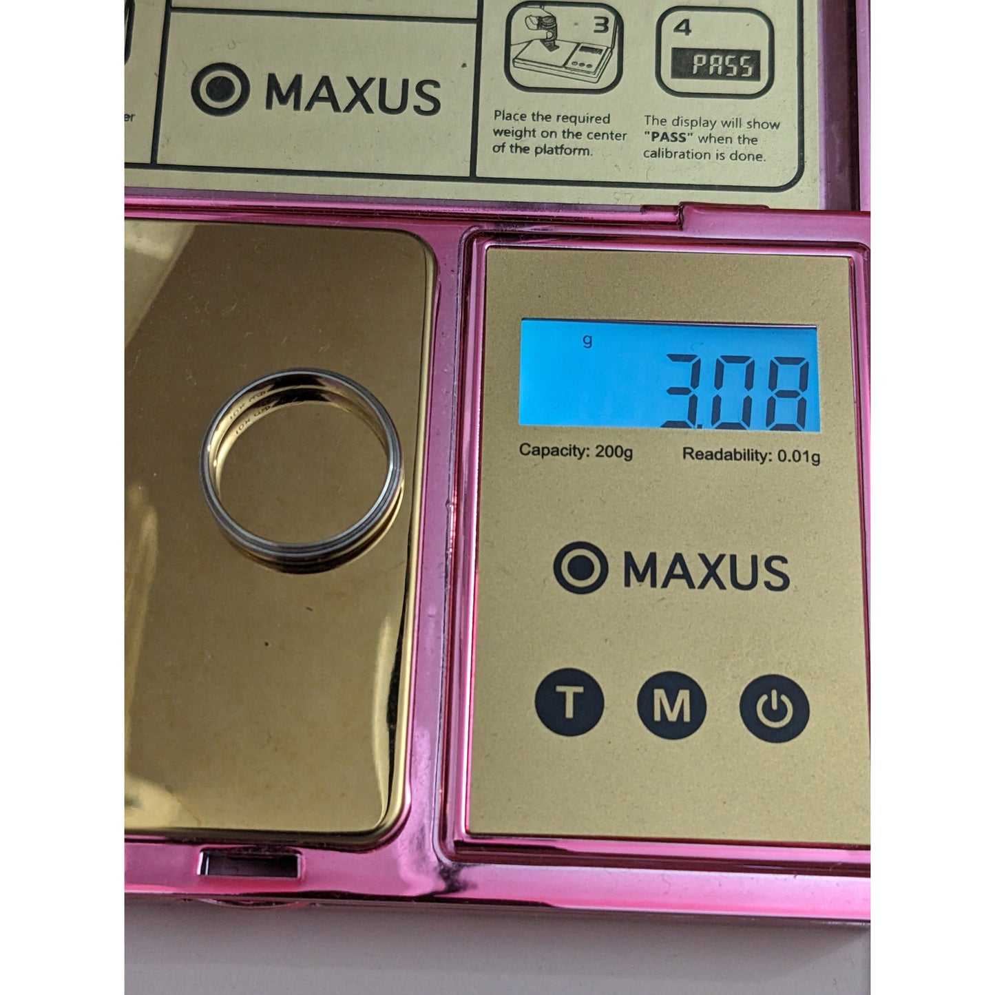 Vintage 10k White Gold "Our Love Is Eternal" Engraved Simple Wedding Band Size 7