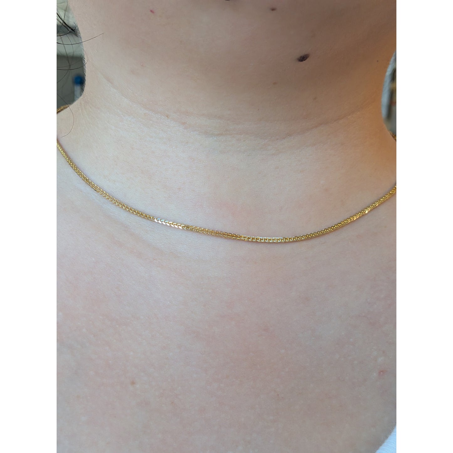 Estate 18k Yellow Gold Foxtail Mesh Chain Necklace 15.5in