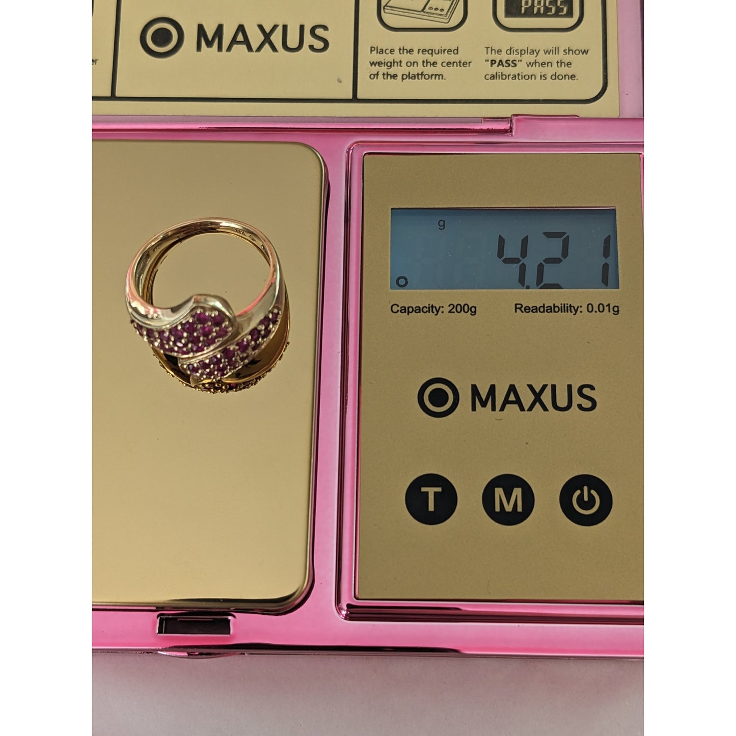 Estate 10k Ruby Cluster Free Form Yellow Gold Ring Size 7US