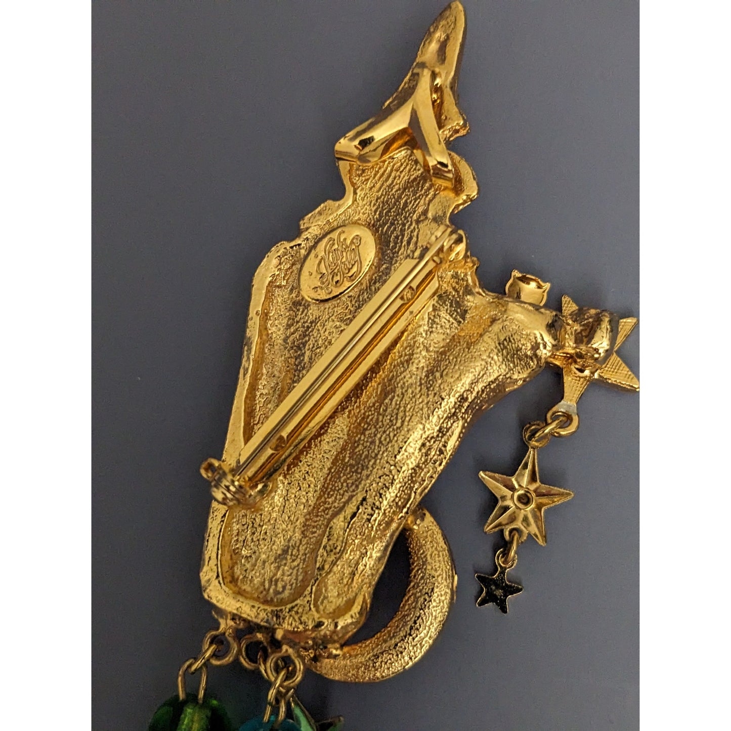Vintage Kirks Folly Wizard Magician with Stars and Moon Brooch Pin Pendant