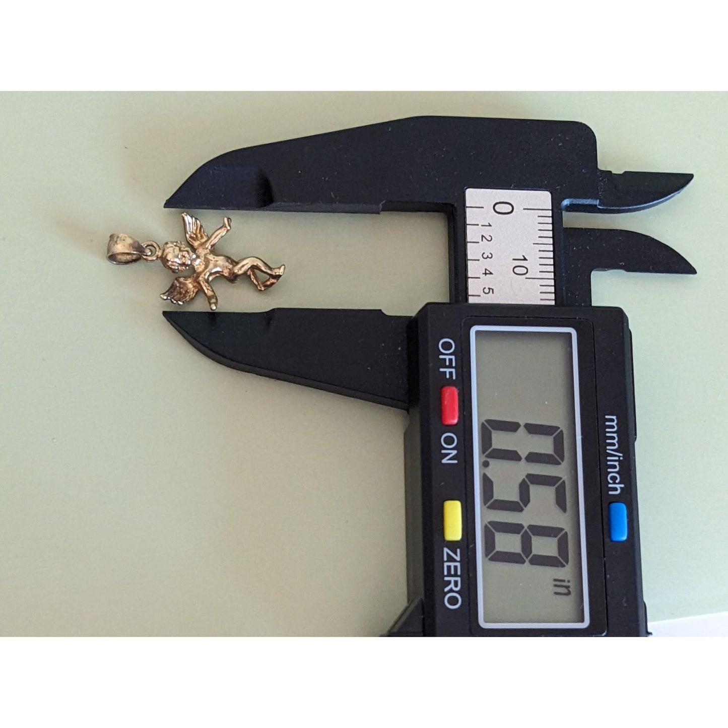 Vintage 14k Yellow Gold Small Cherub Angel Pendant Charm