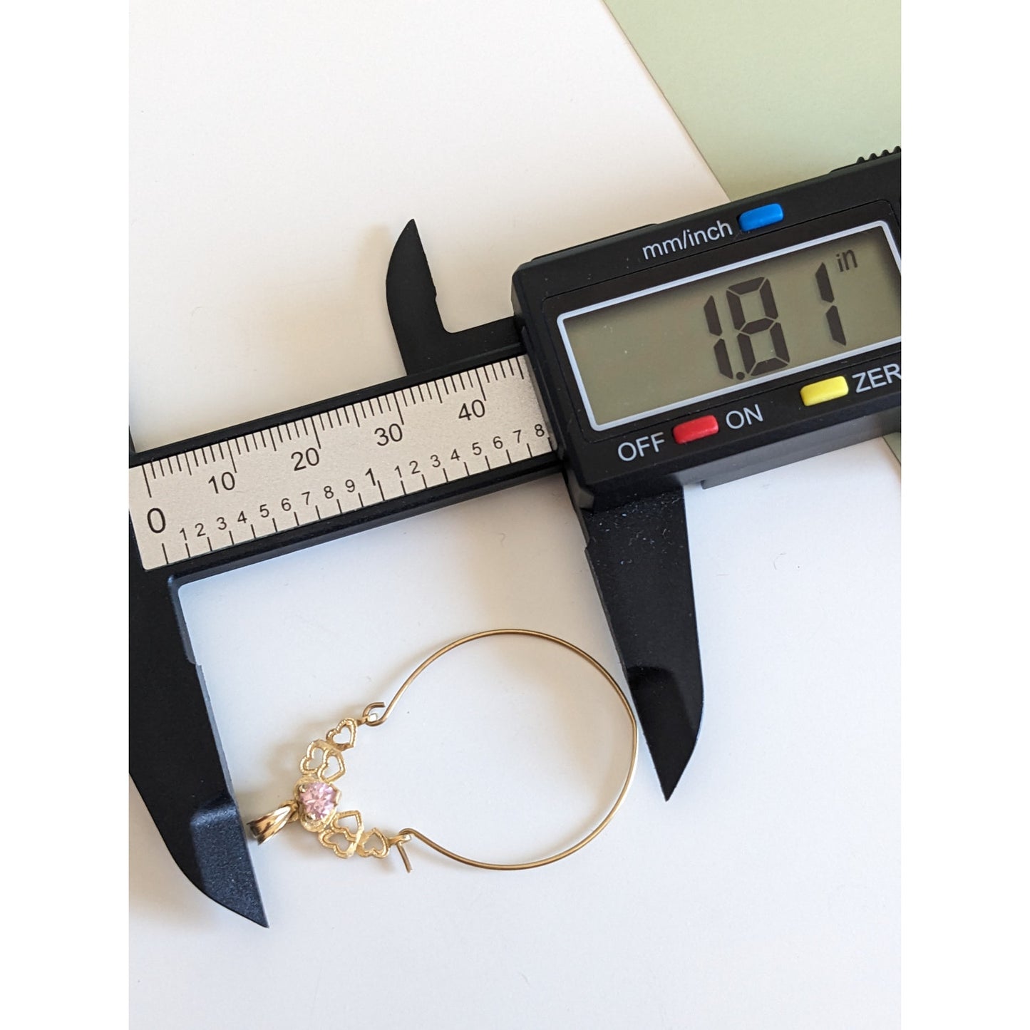 Vintage 14k Yellow Gold Heart Charm Holder Charm with Pink Stone