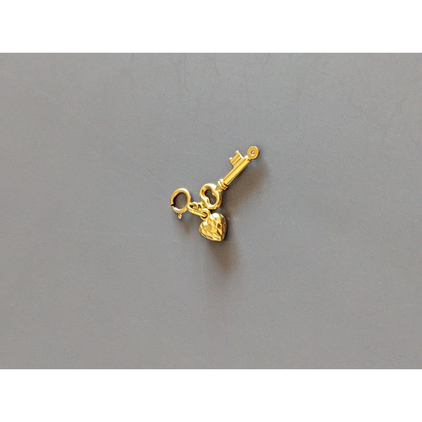 Vintage 14k Solid Yellow Gold Heart Locket Charm with Clasp