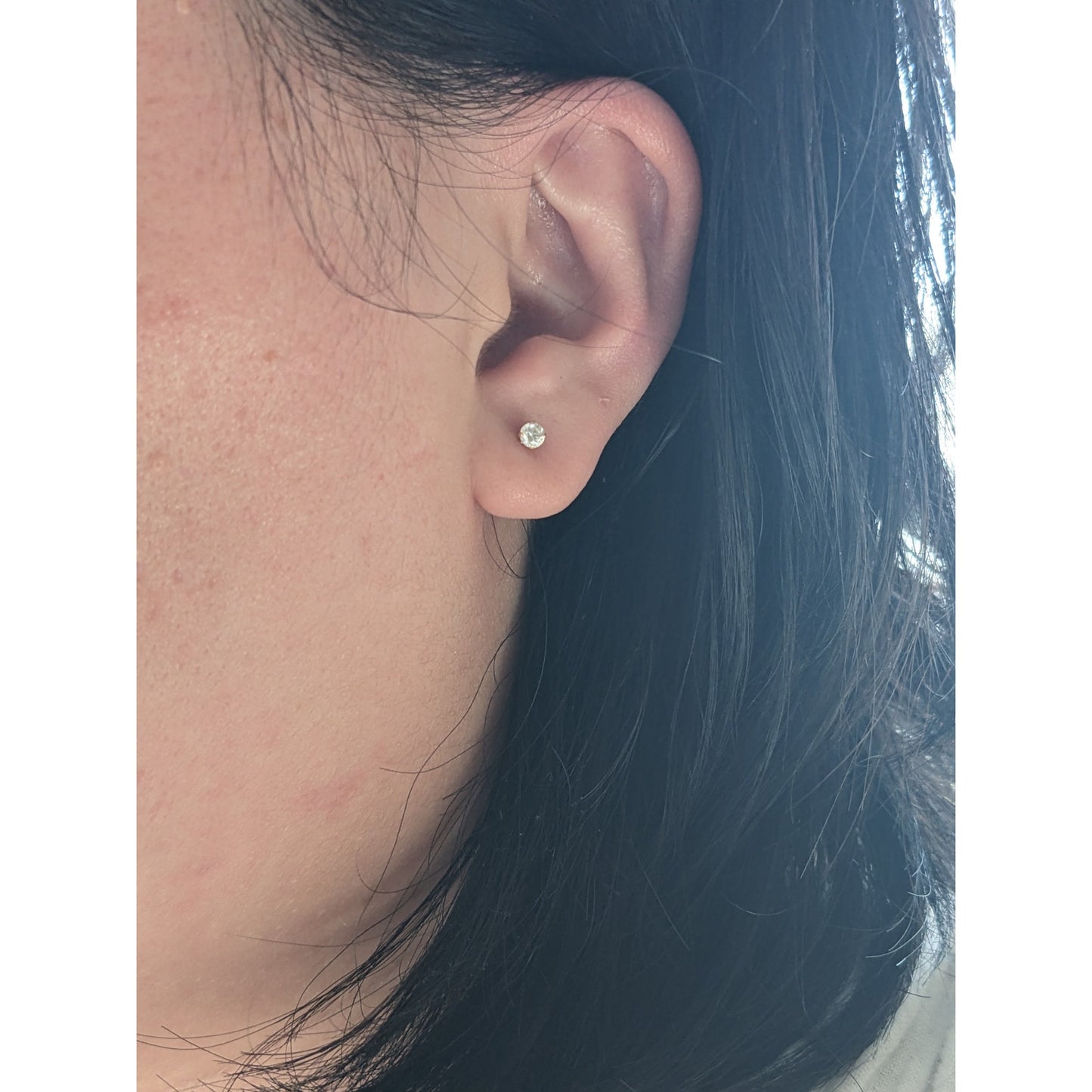 Estate 14k Gold Single Piece Tiny Dainty Diamond Stud Earring ONE PIECE ONLY
