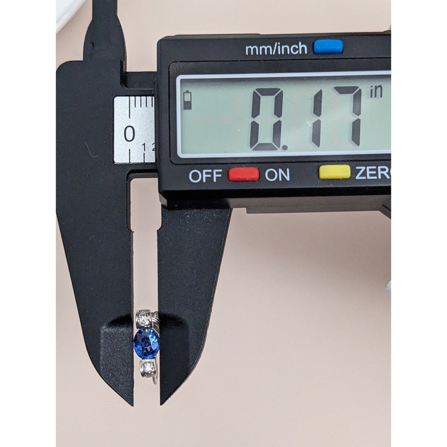 Estate 14k White Gold Screwback Earrings with Blue and White Gems