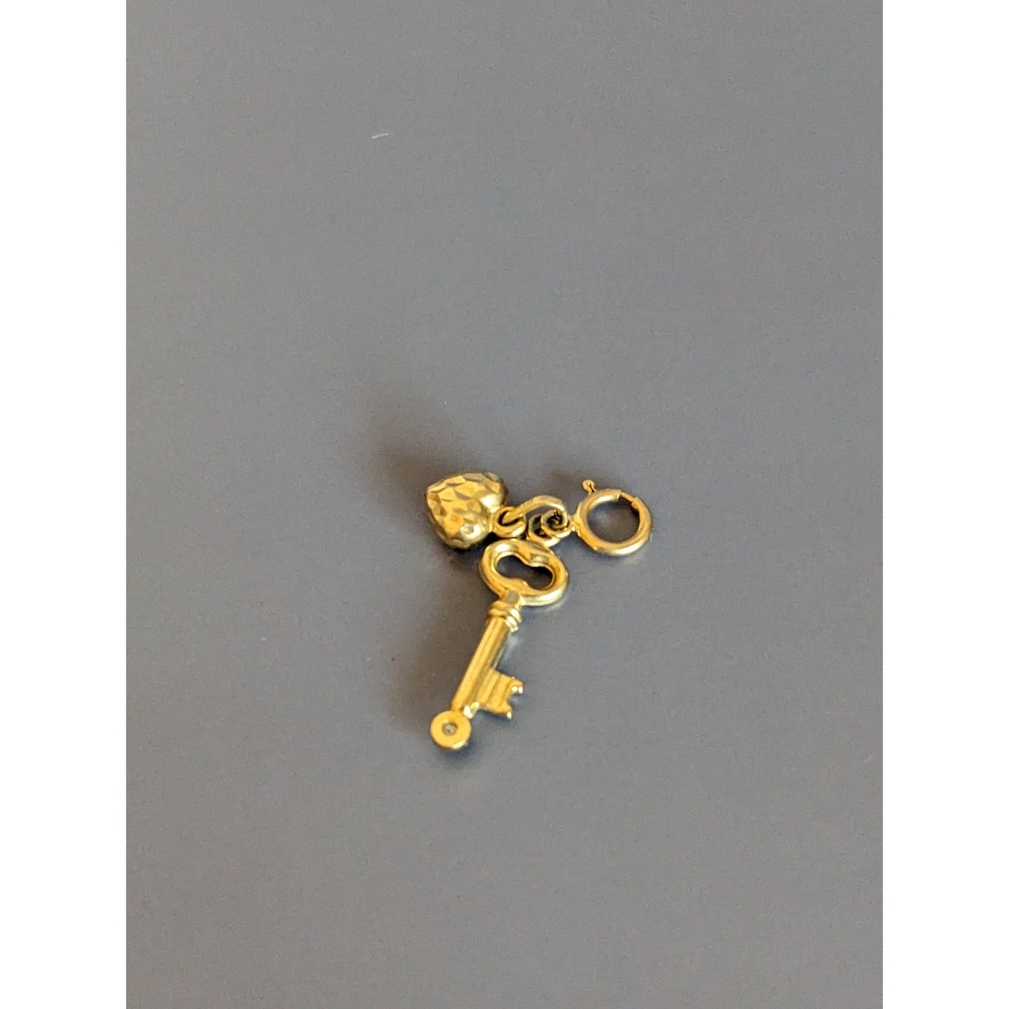 Vintage 14k Solid Yellow Gold Heart Locket Charm with Clasp