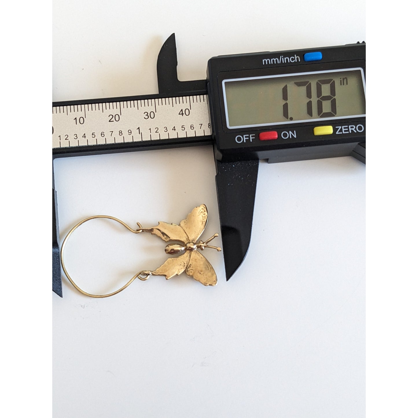 Vintage 14k Yellow Hold Butterfly Charm Holder Pendant