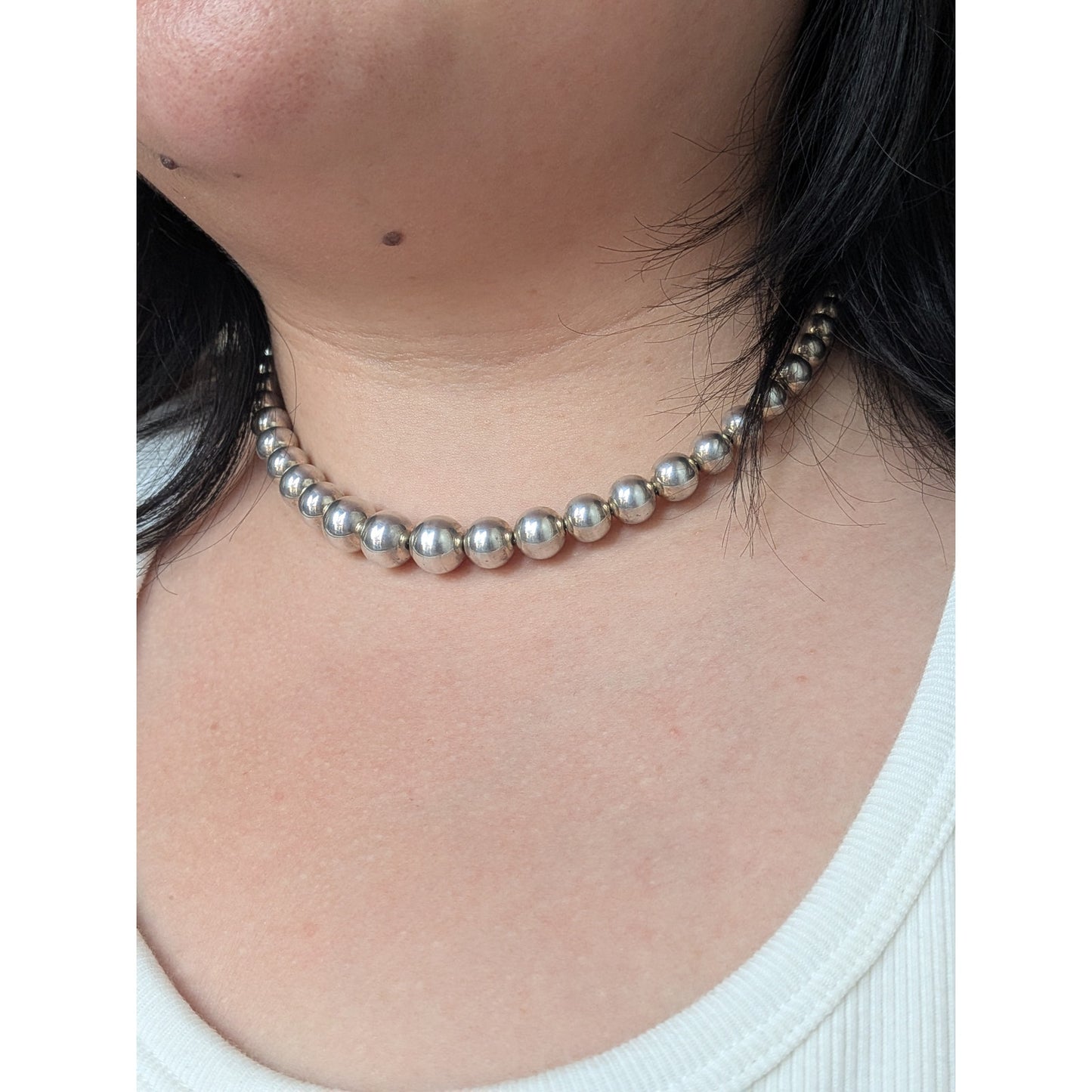 Tiffany & Co. HardWear Graduated Ball Necklace Sterling Silver 16" 29.57g