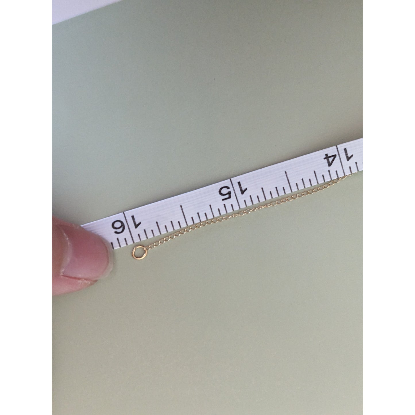 Vintage 14k Yellow Gold Dainty Mini Chain Necklace with Faux Blue Stone