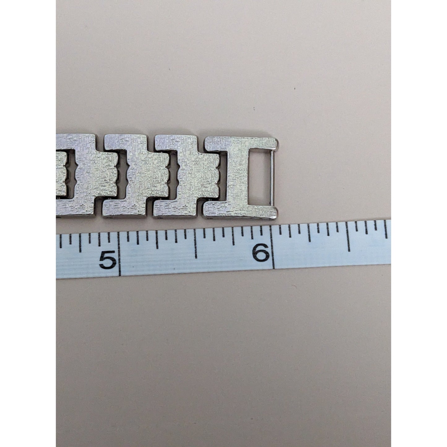 Vintage Andre Mouche Silver Tone Bangle Watch with Blue Floral Enamel Working