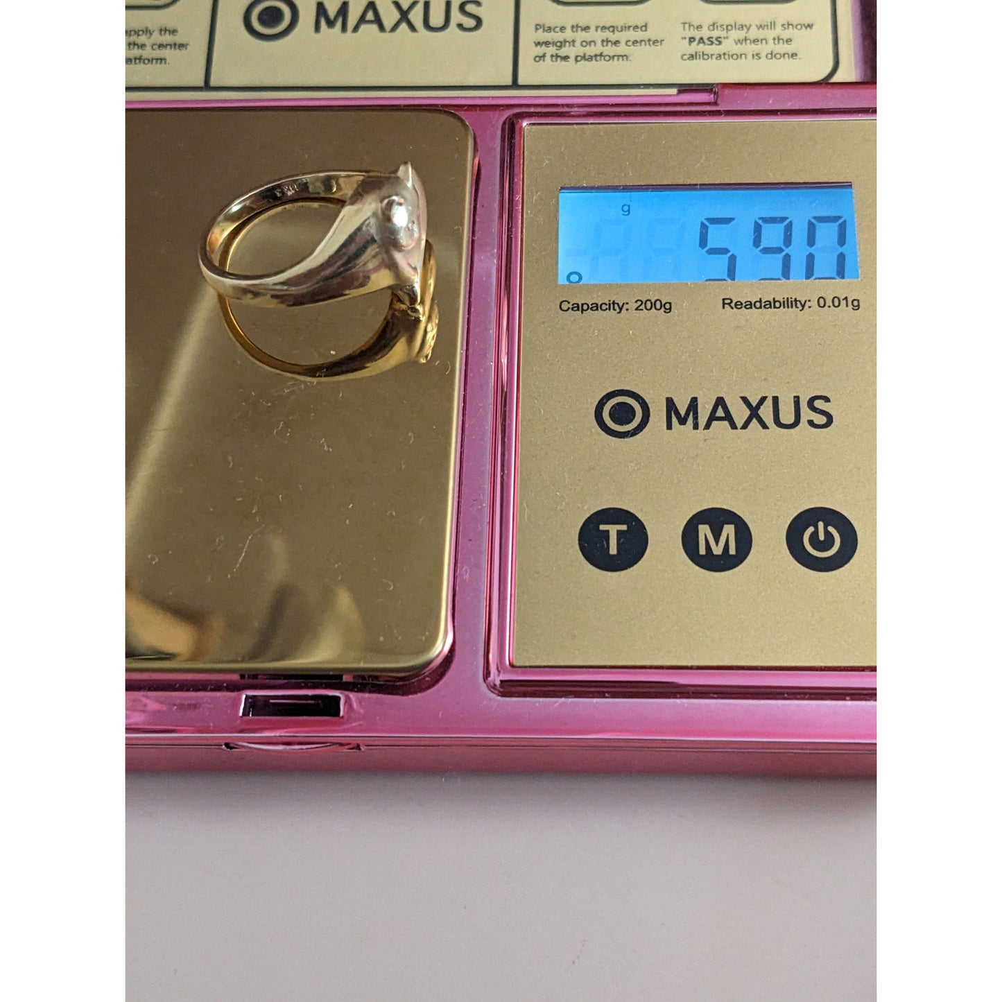 Vintage 14k Yellow Gold Heart Shaped Cat Ring Size 7