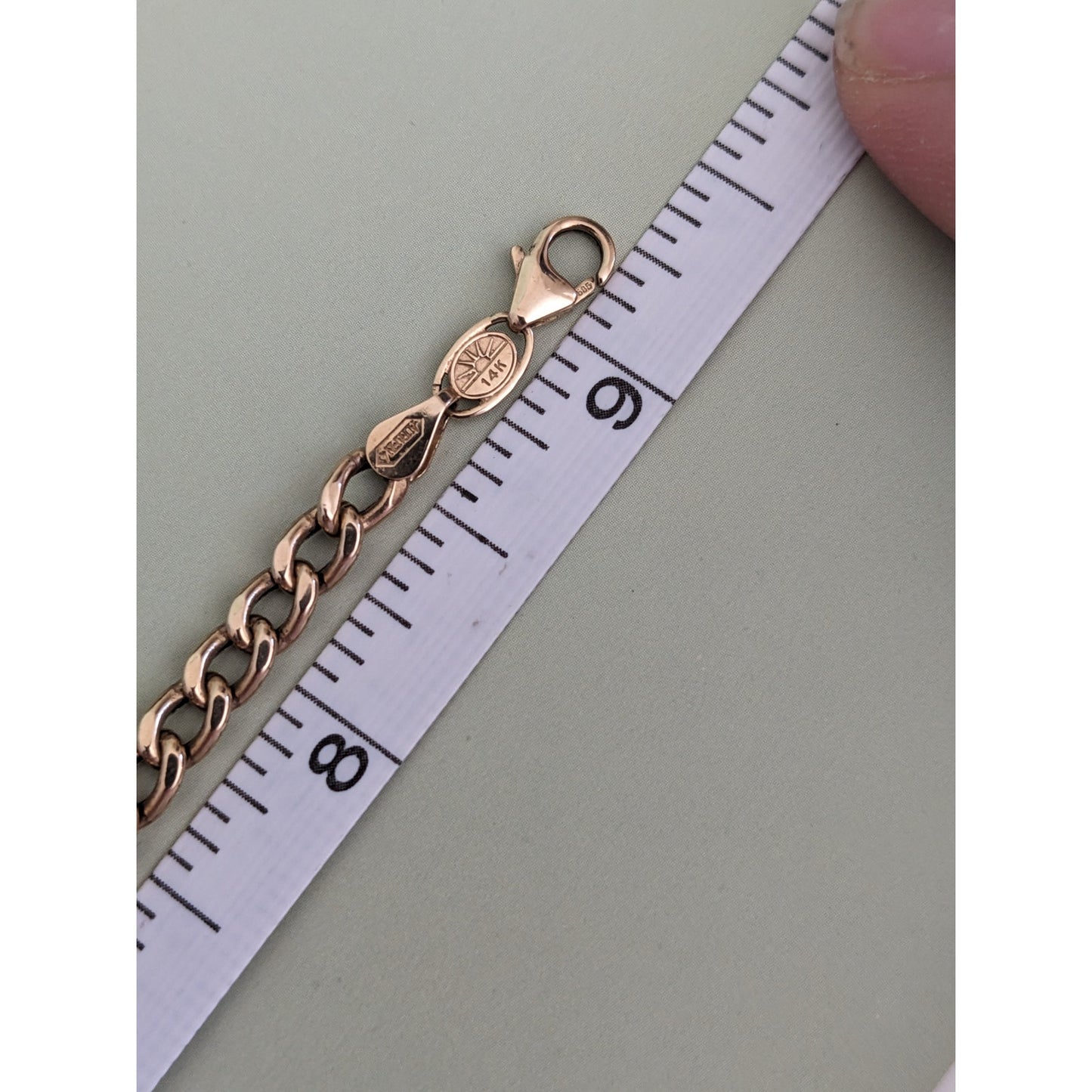 Estate Aurafin 14k Yellow Gold Chain Bracelet or Anklet 10in