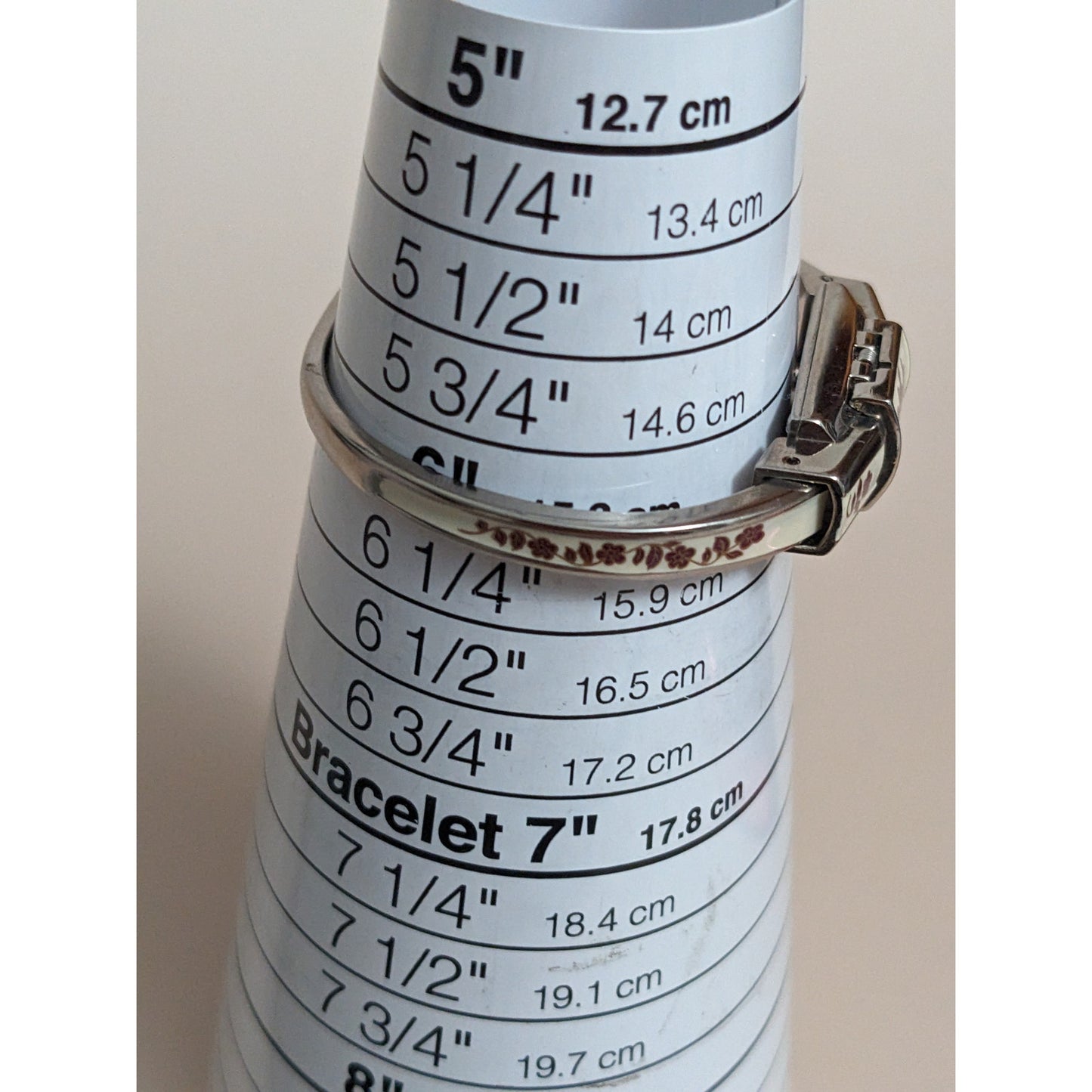 Vintage Andre Mouche Silver Tone Peek a boo Watch Red Floral Enamel Working