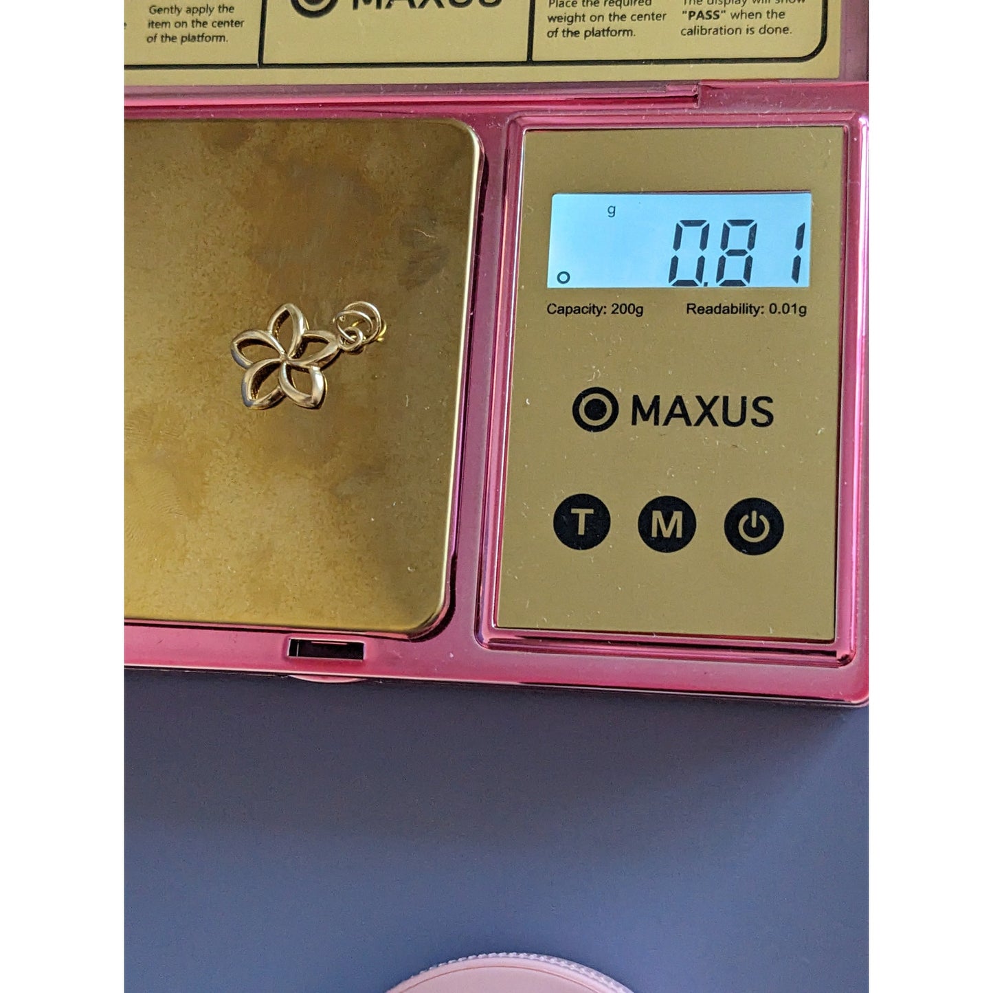 Estate Unmarked 14k Yellow Gold Plumeria Flower Pendant