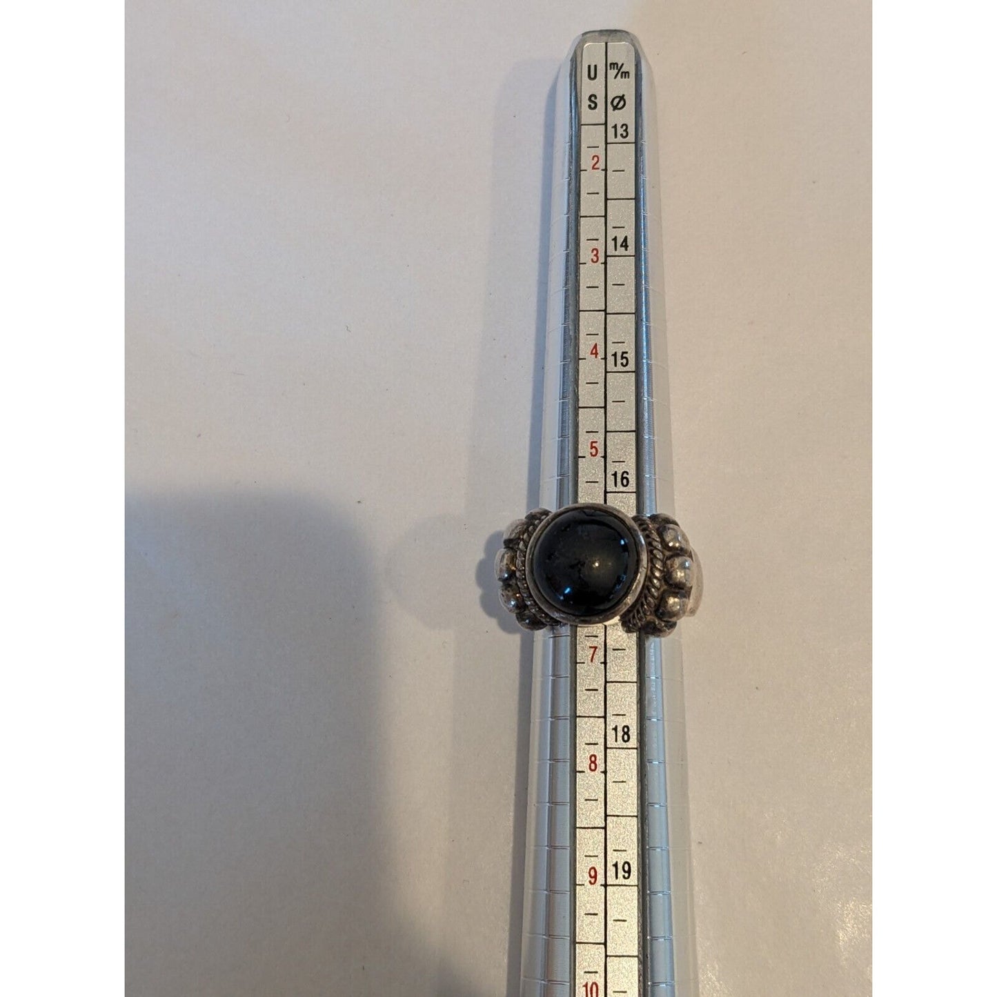 Vintage Black Onyx Ring 925 size 6 Sterling Silver