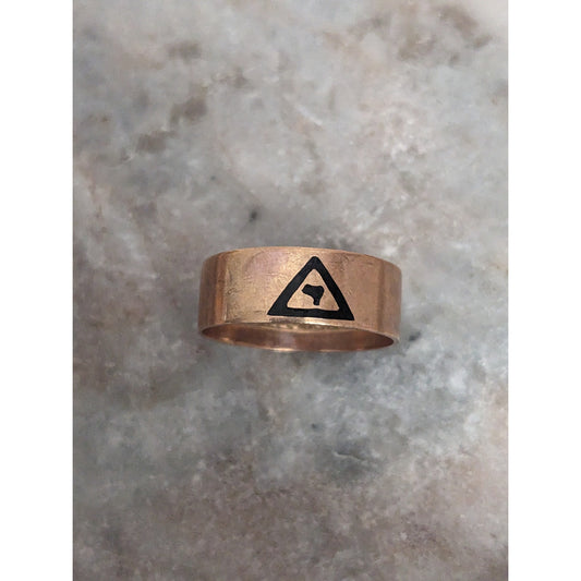 Vintage 10k Rose Gold 14th Degree Scottish Rite Masonic Ring Latin Motto Size 11