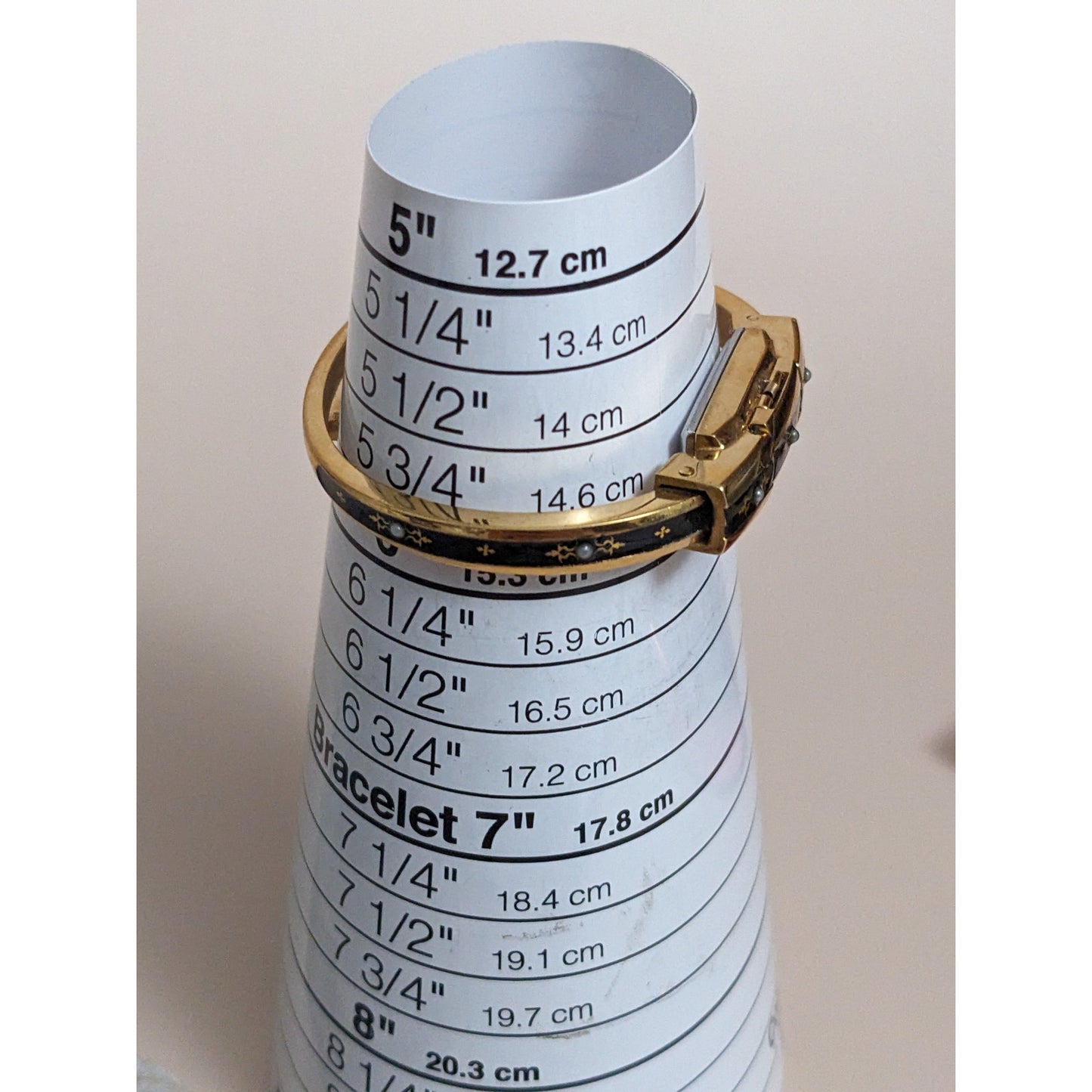 Vintage Andre Mouche Silver Tone Bangle Watch with Blue Floral Enamel Working