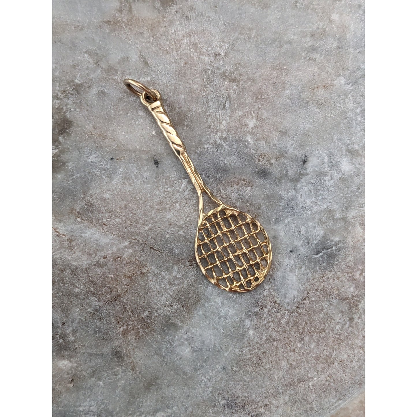Vintage 14k Yellow Gold Tennis Racquet Charm