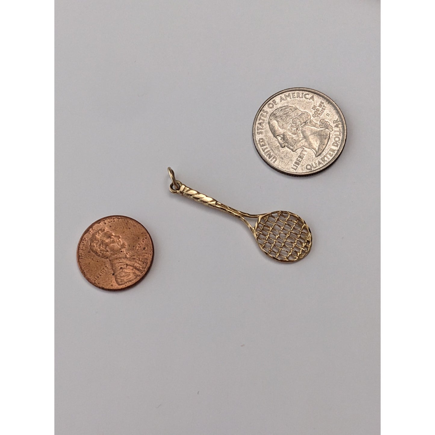 Vintage 14k Yellow Gold Tennis Racquet Charm