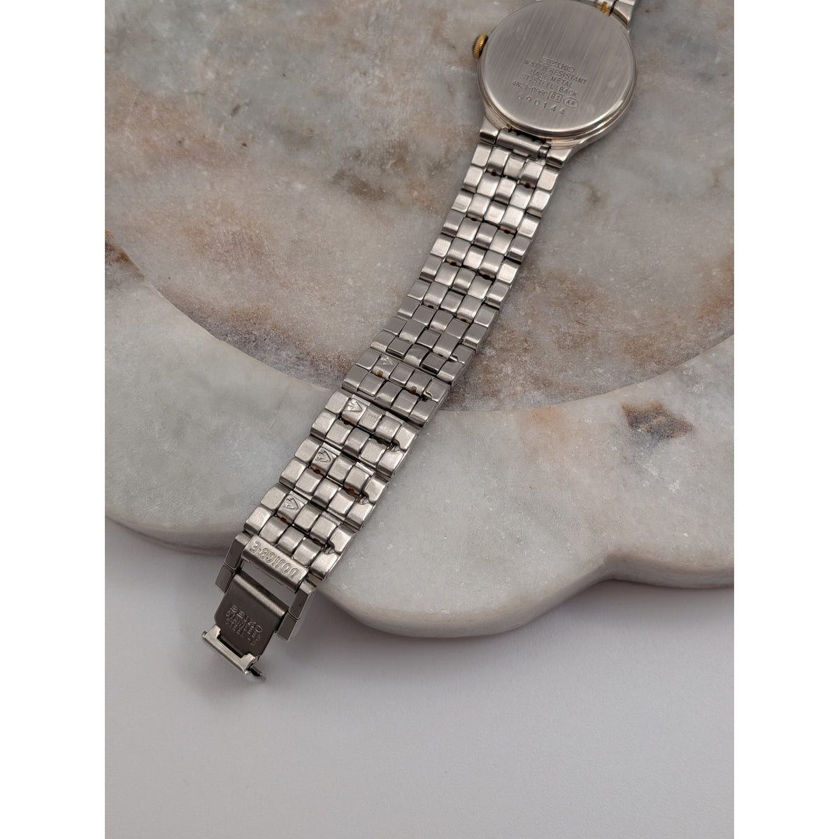 FLAW Vintage 1990s Seiko 4N21-0960 Two Tone Quartz Watch