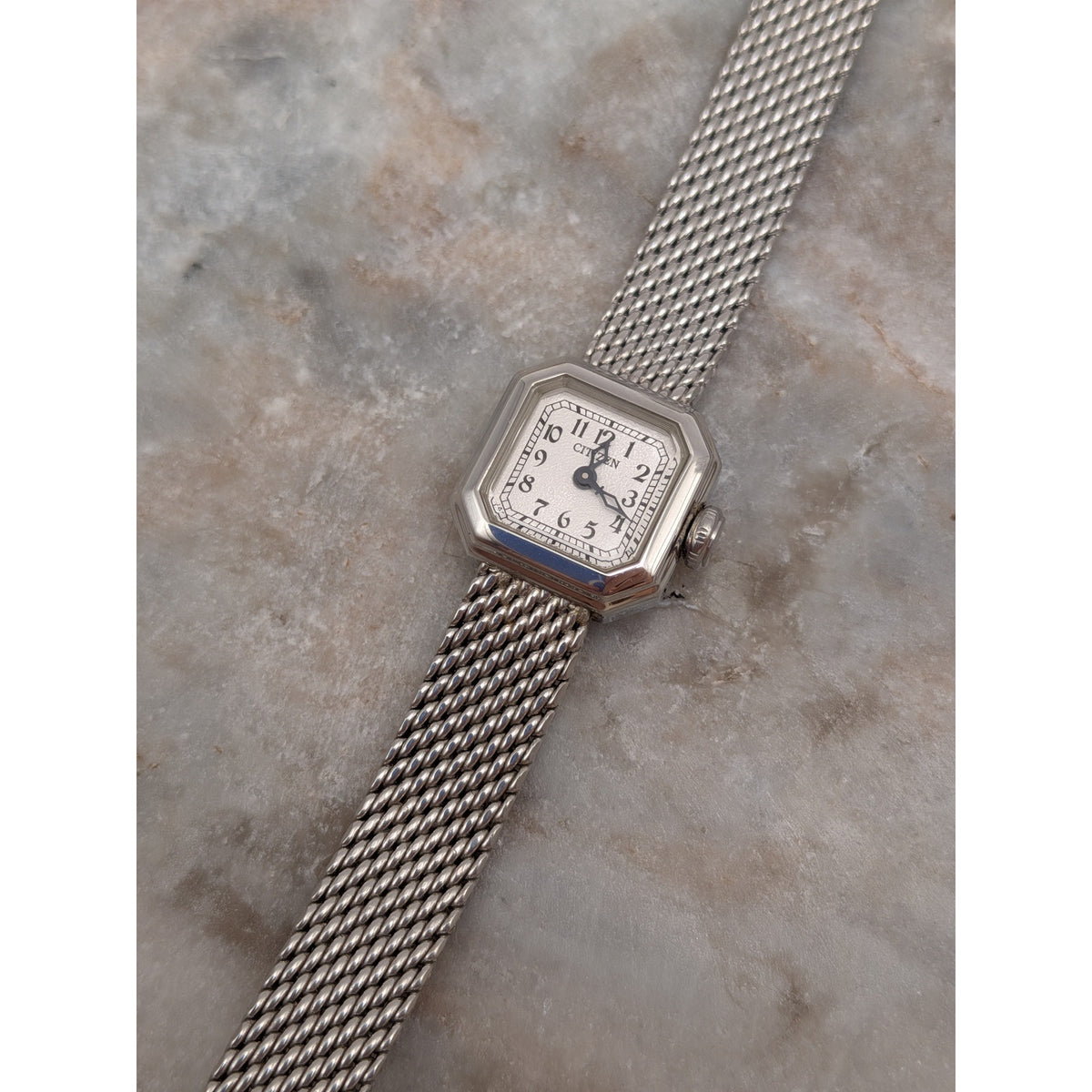 Vintage 1998 Citizen Silver Tone Petite Dainty Square Dial Quartz Watch