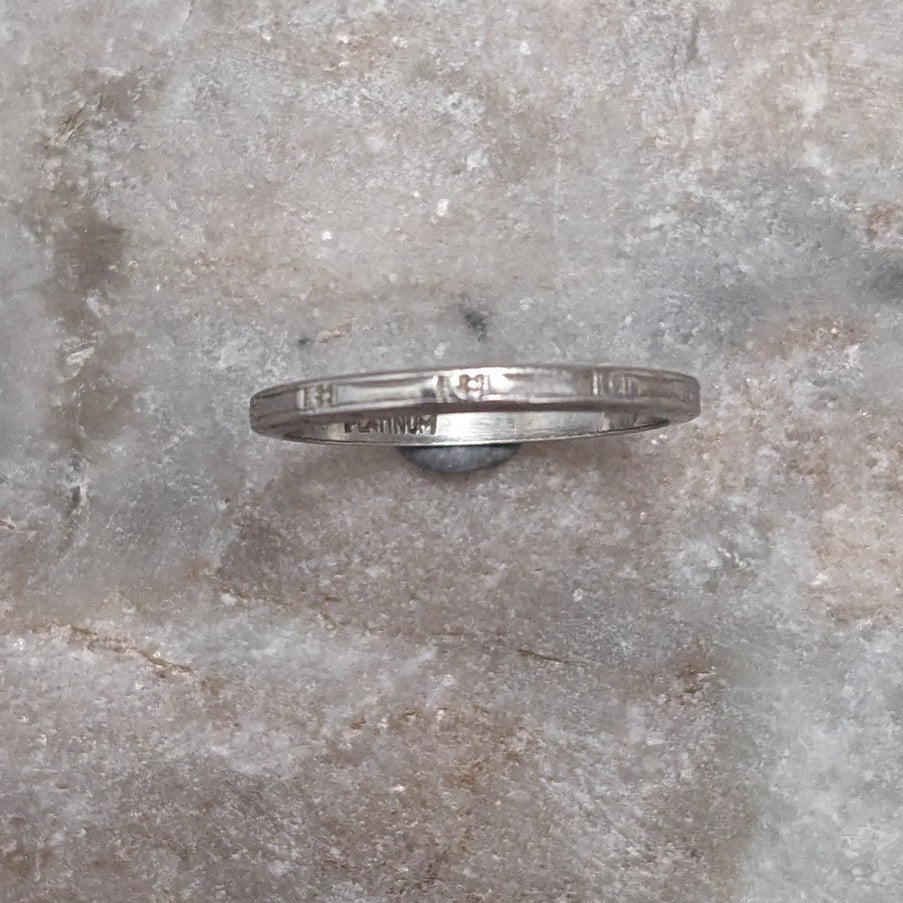 Vintage Hillcraft Platinum Delicate Dainty Etched Band Ring Size 4.75