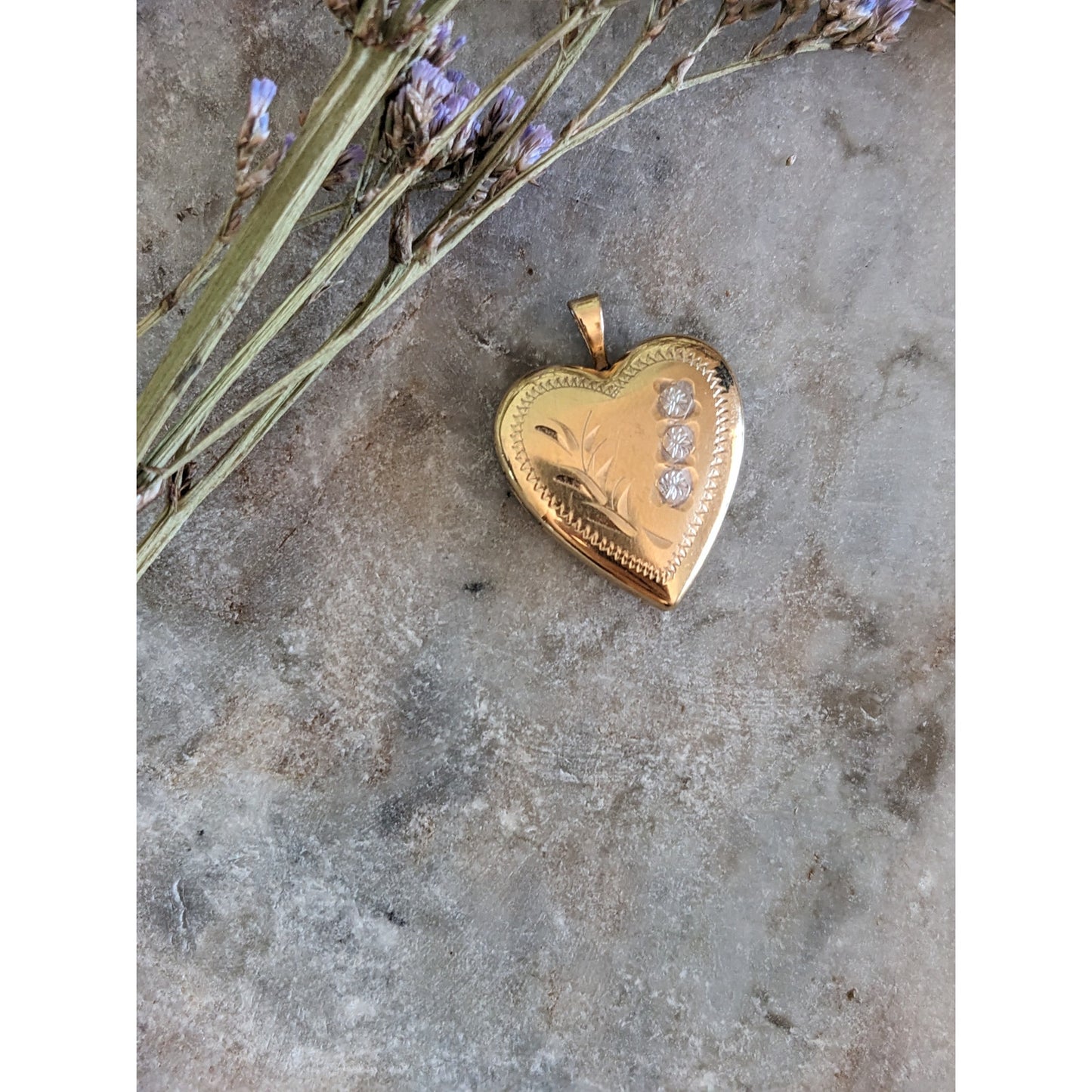 Vintage 14k Yellow Gold PPC Heart Shaped Locket Pendant