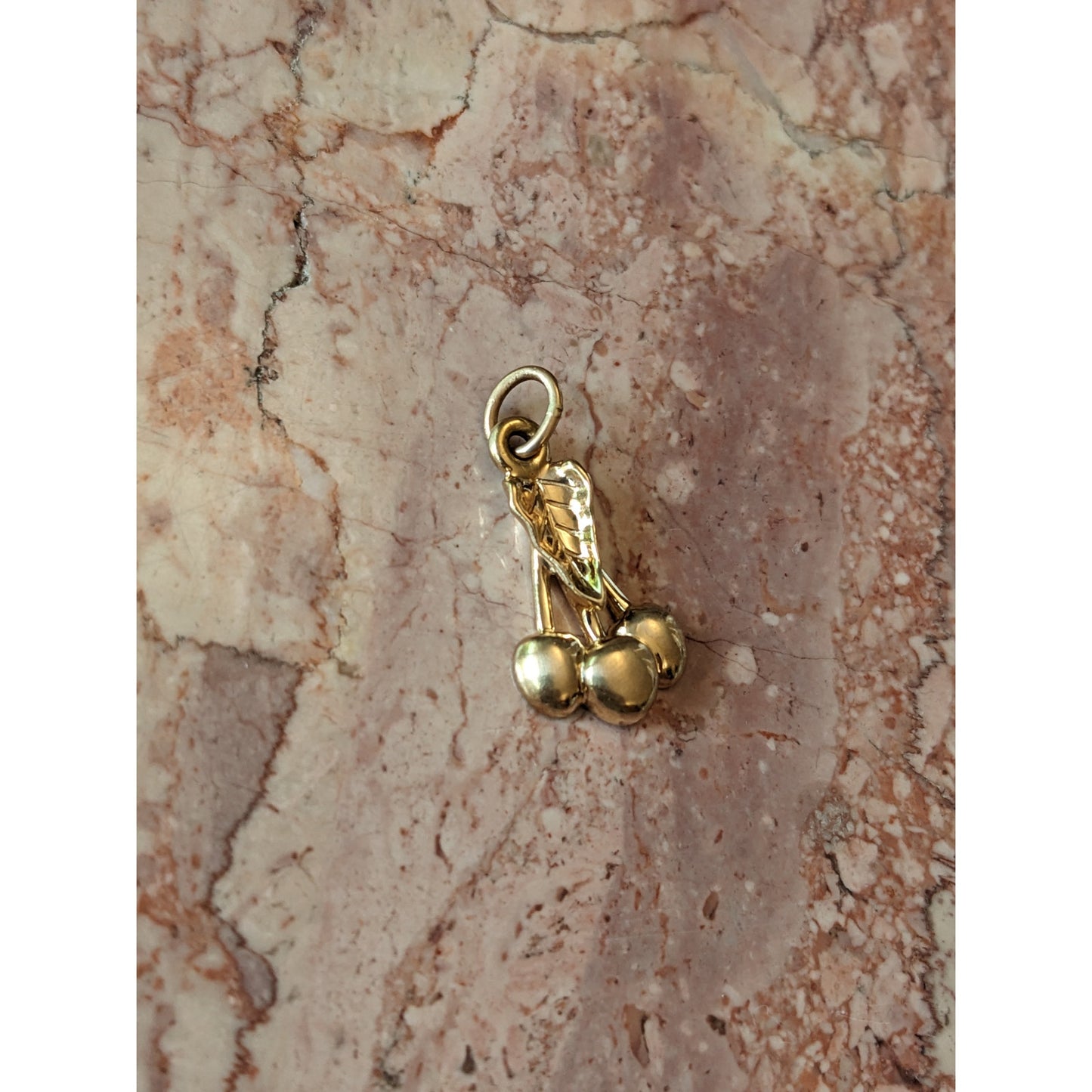 Vintage 14k Yellow Gold Door County Cherry Fruit Charm or Pendant
