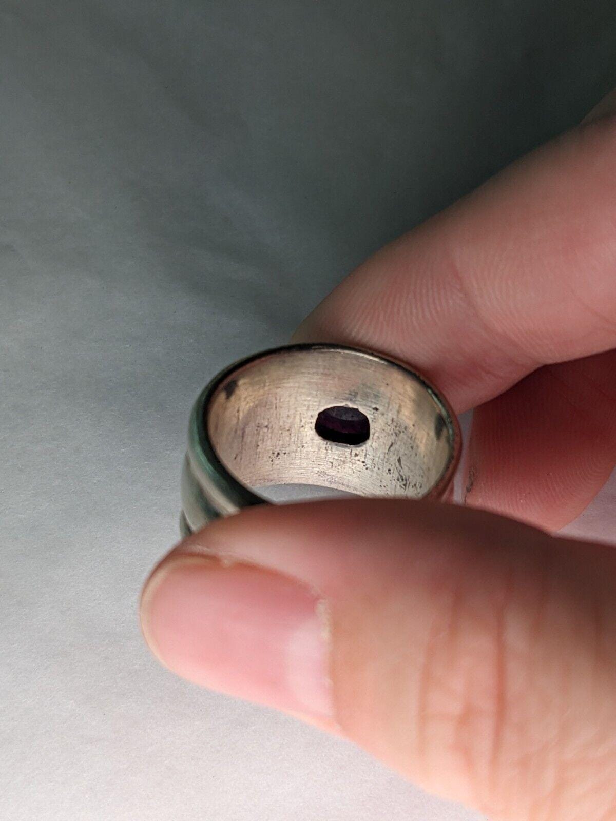 Sterling Silver 925 ring with Amethyst Stone size 7