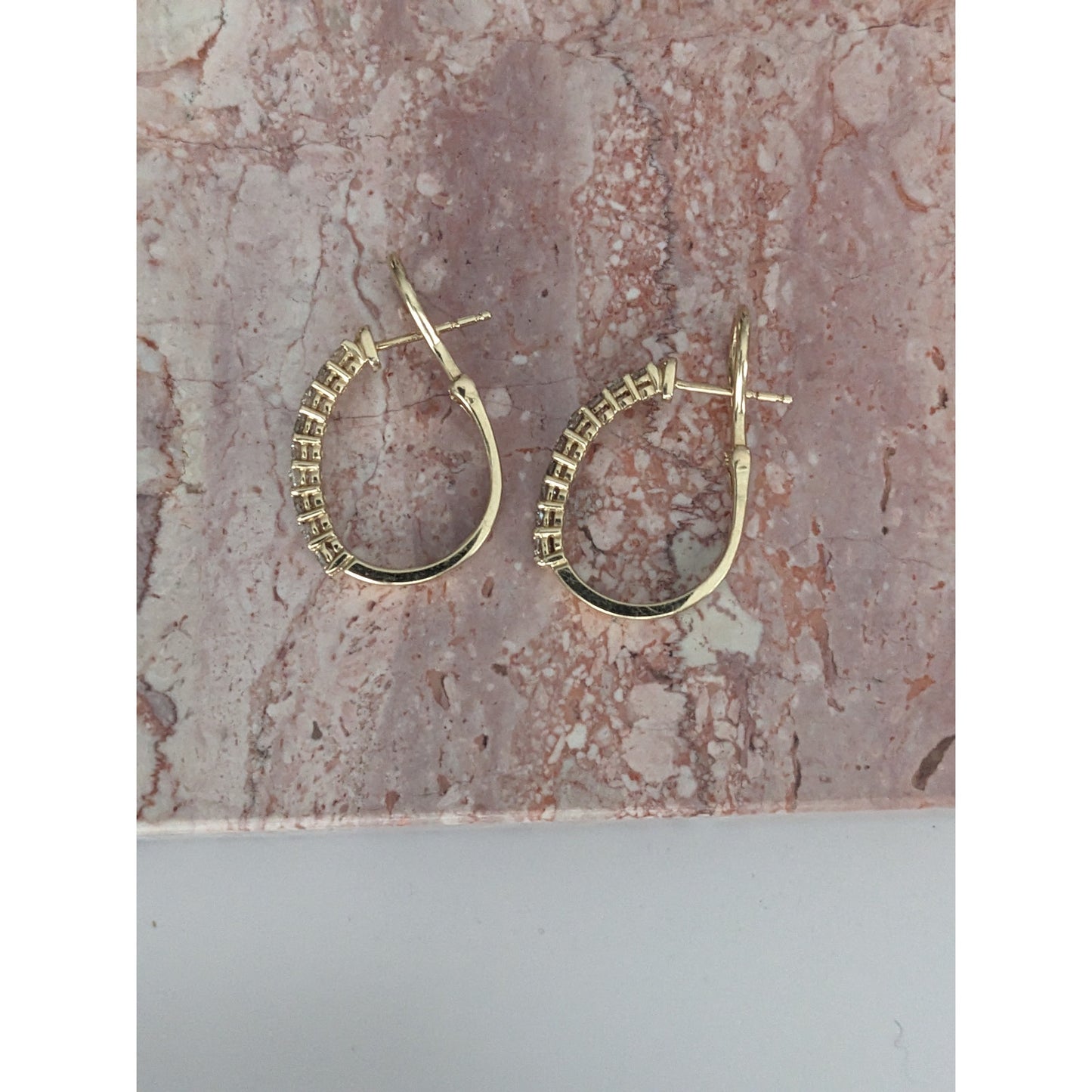 Vintage 14k Yellow Gold 0.75 CTW Natural Diamond Huggie Earrings
