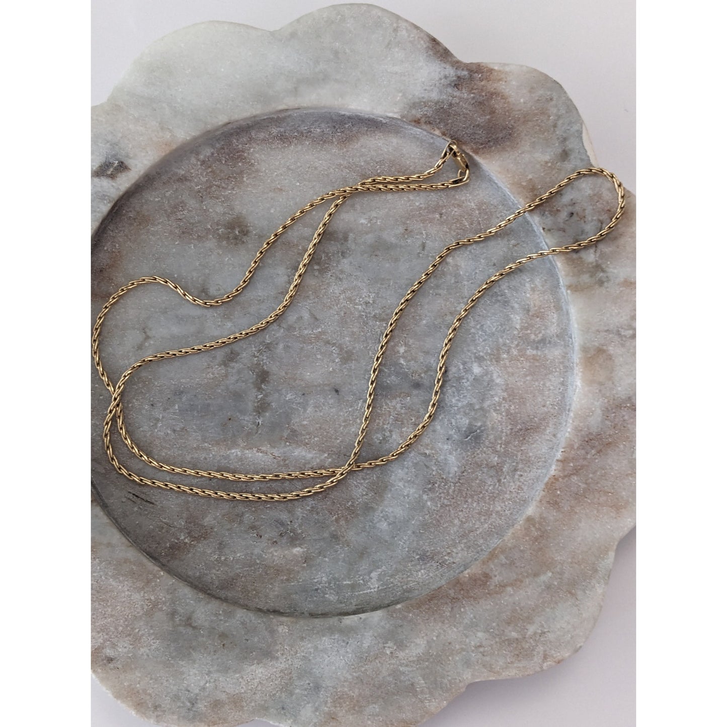 Vintage 14k Yellow Gold Rope Chain Necklace 24in