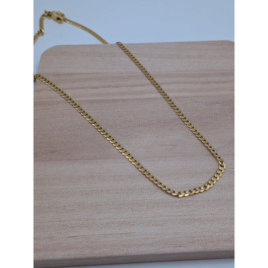 Estate 14k Yellow Gold Flat Curb Chain 16in 3.2mm