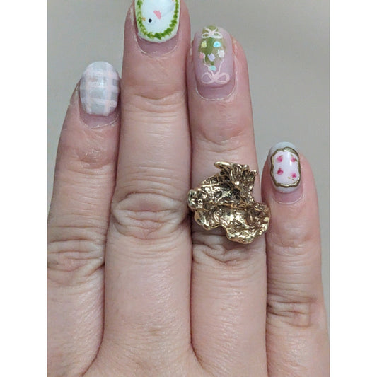 Vintage Unmarked 10k Solid Free Form Nugget Ring Size 4.75