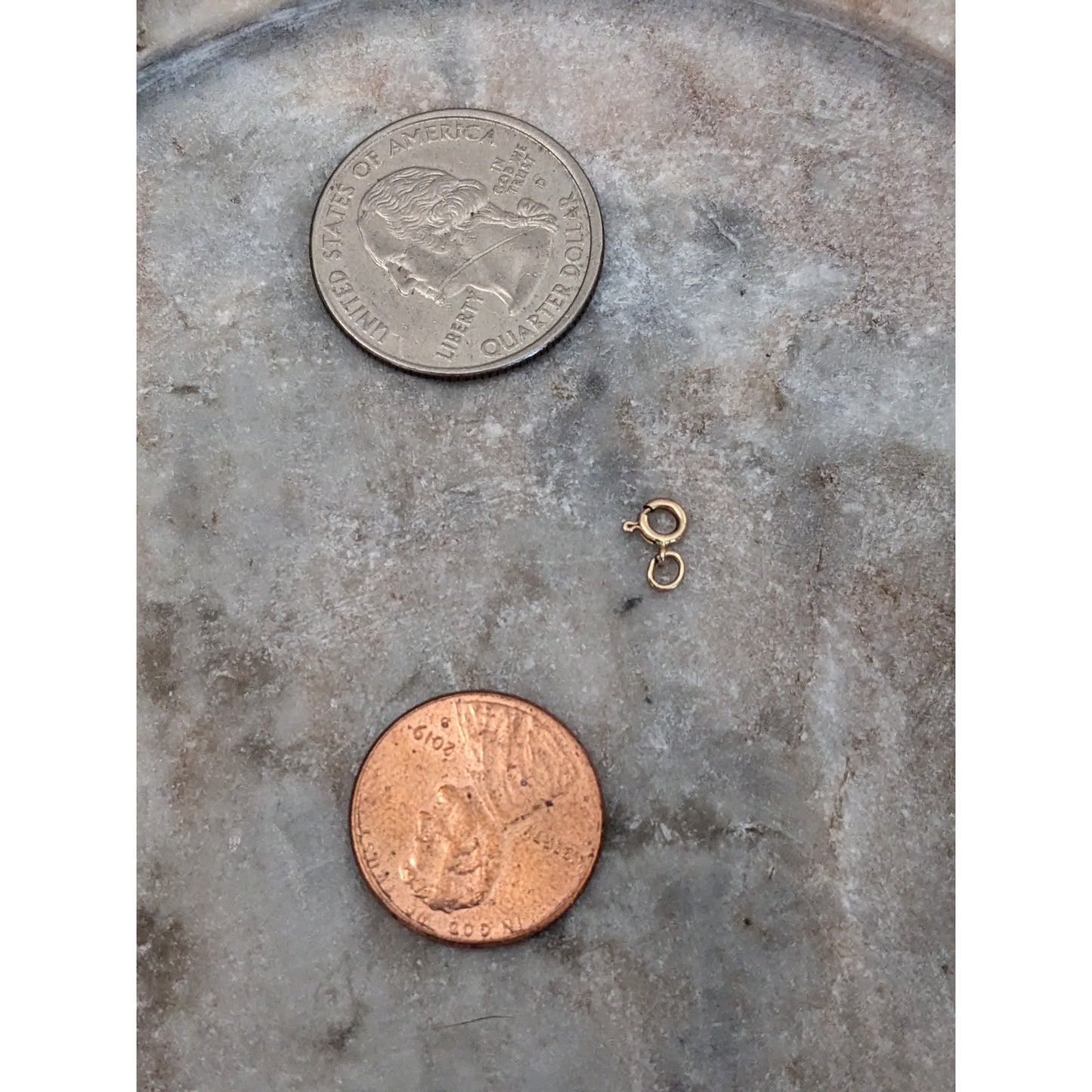 Estate 14k Yellow Gold Spring Ring Clasp Finding SUPER TINY