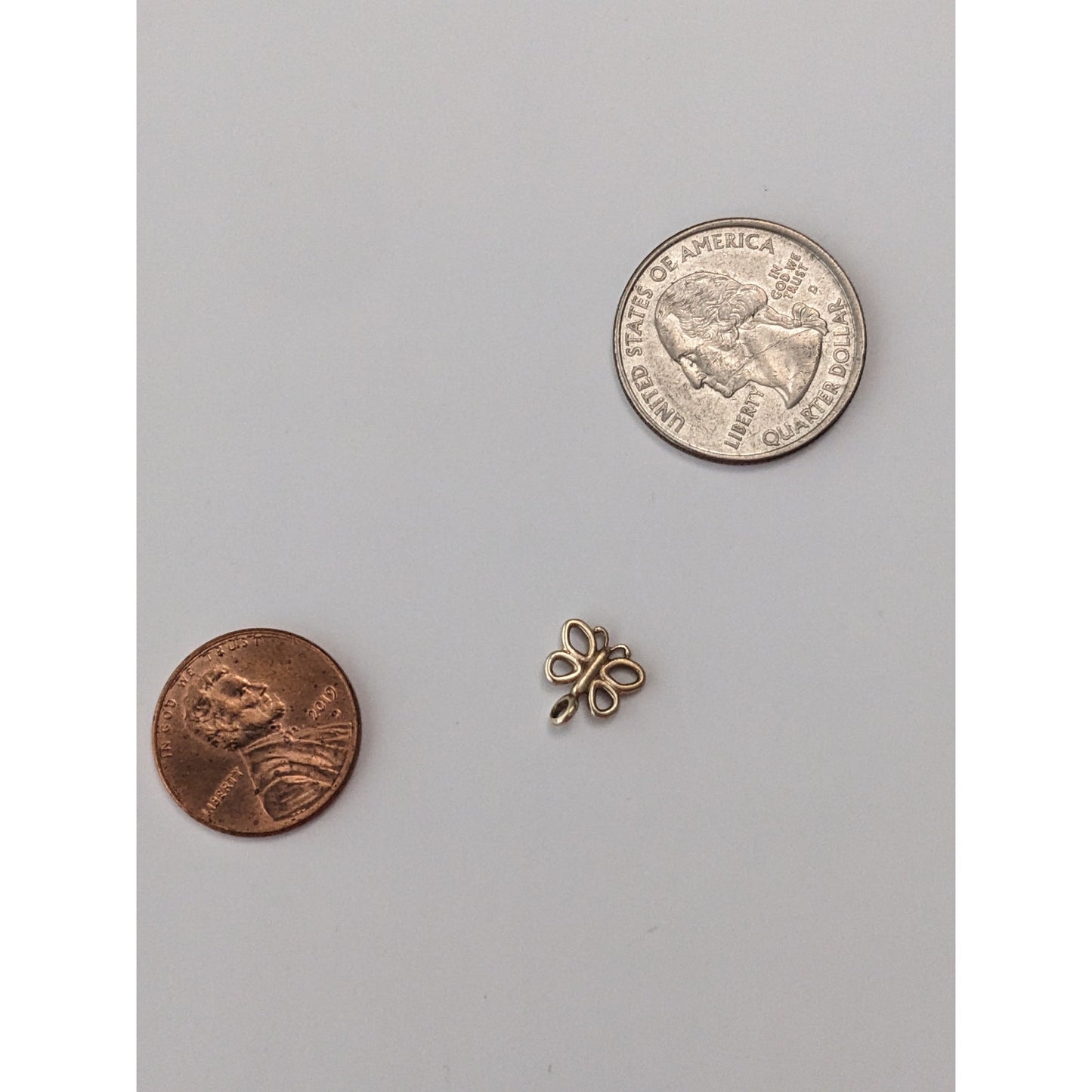 Vintage 14k Unmarked SUPER TINY Butterfly Charm Finding
