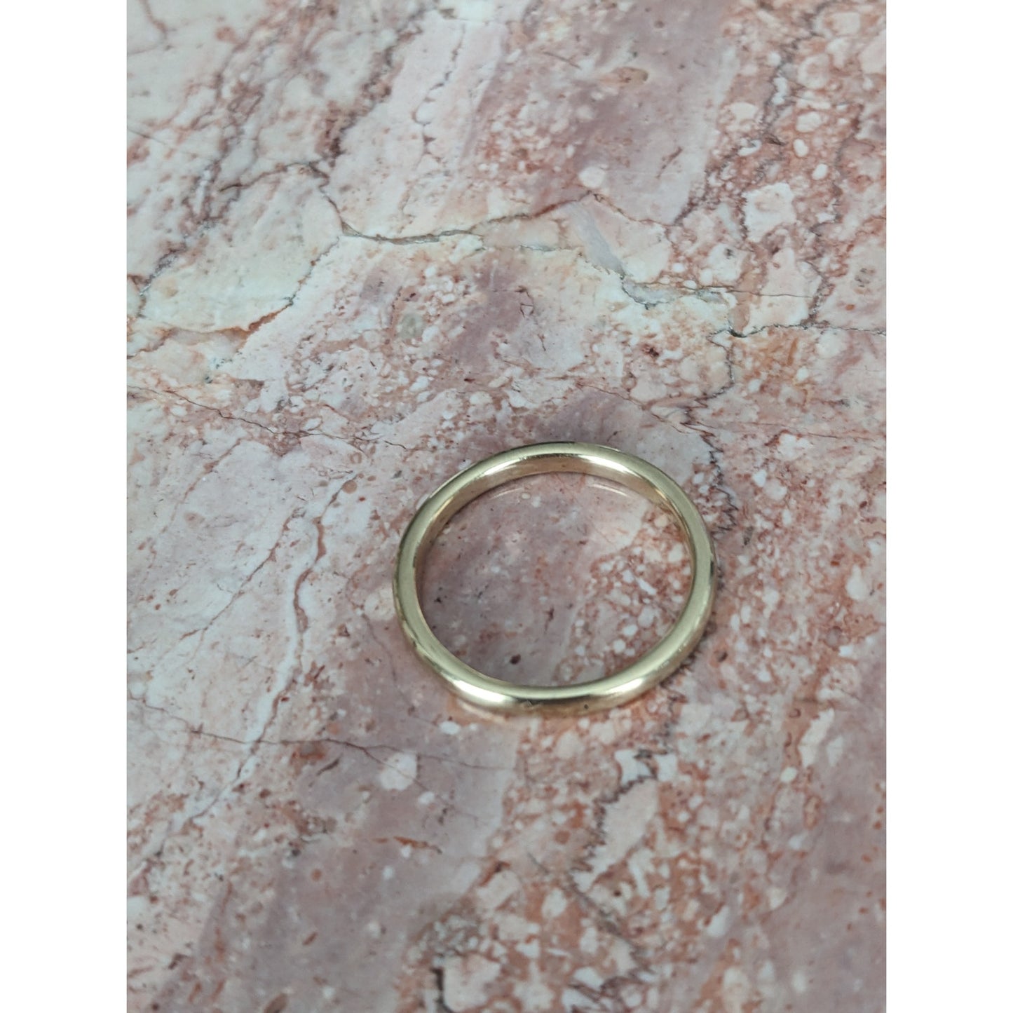 FLAW Estate 14k Yellow Gold Simple Rounded 2.5mm Think Band Ring Size 9.5