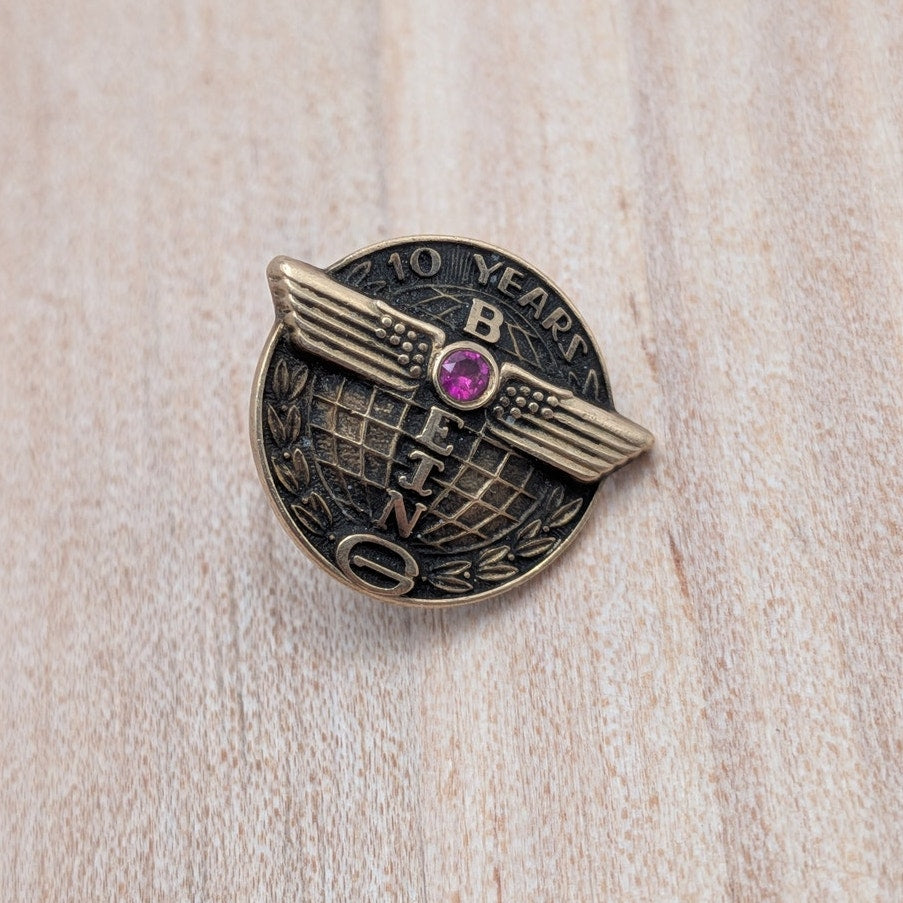 Vintage 10k Boeing Aircraft 10 Year Service Employee Pin (NO BACK)