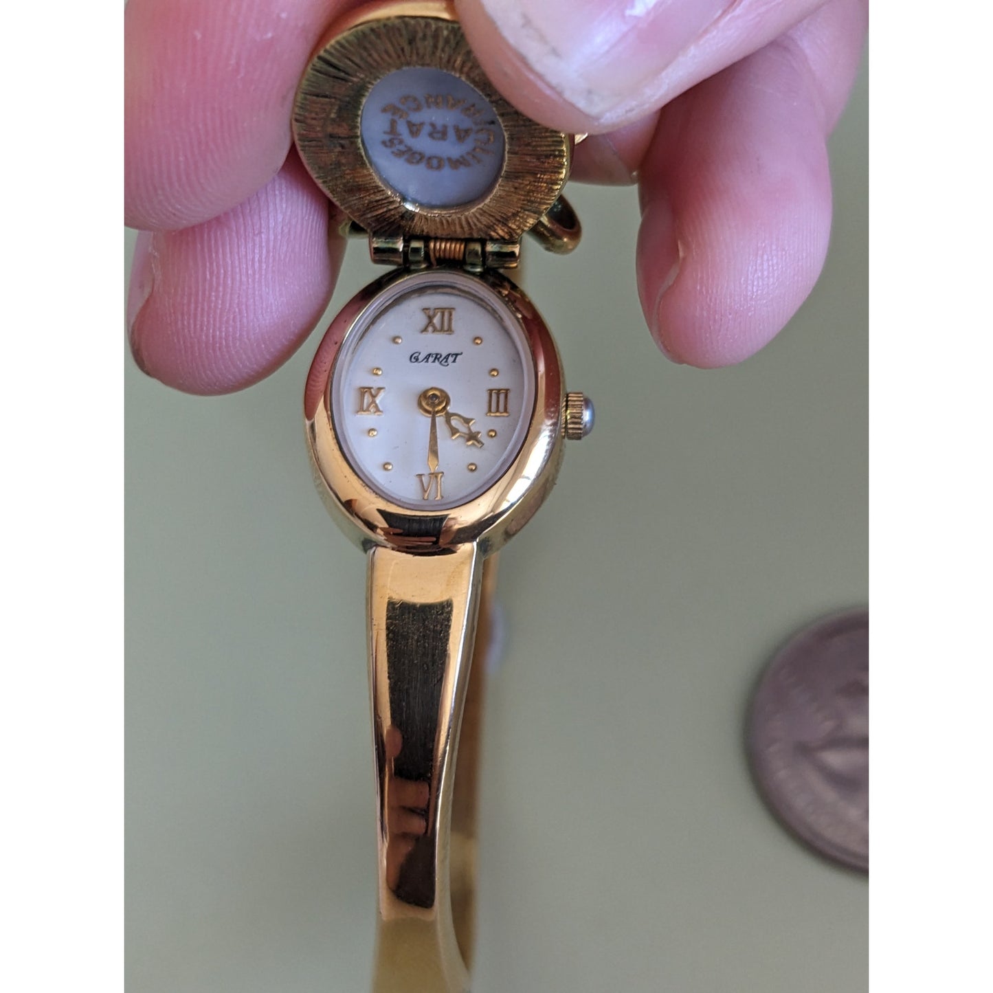 Vintage Limoges Garat 18k Gold Plated Concealed Watch Victorian Courting Couple